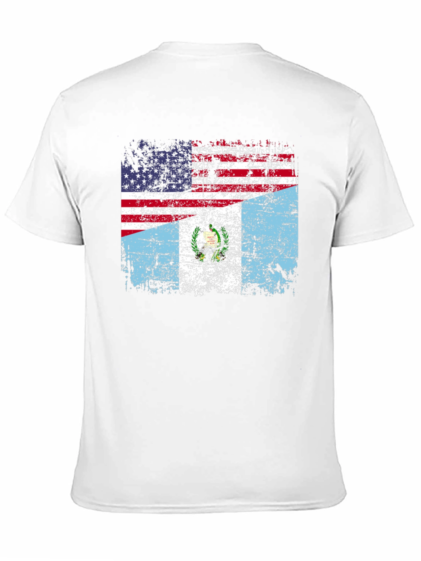 USA Guatemala Flag T-Shirt - Distressed Design