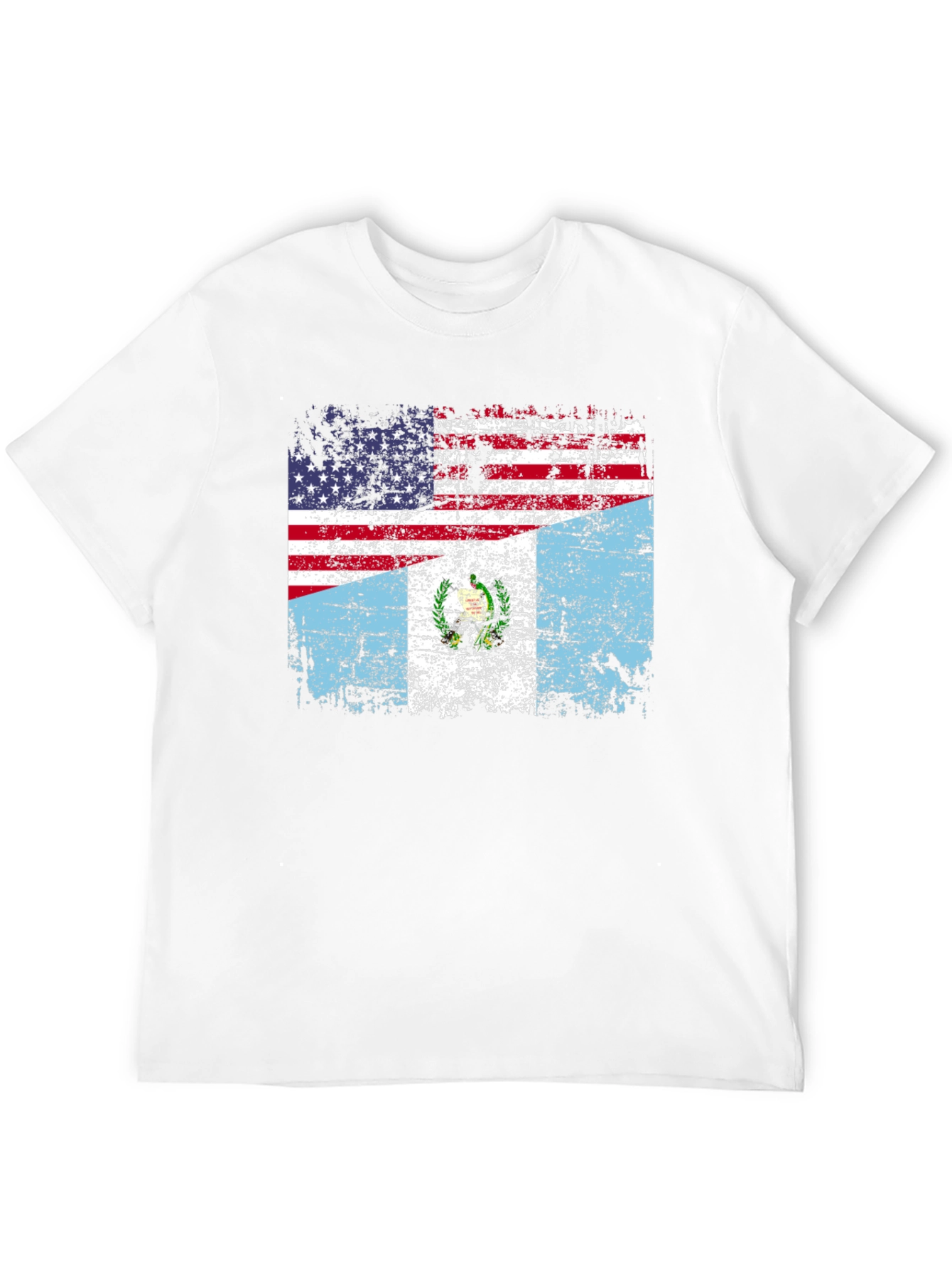 USA Guatemala Flag T-Shirt - Distressed Design