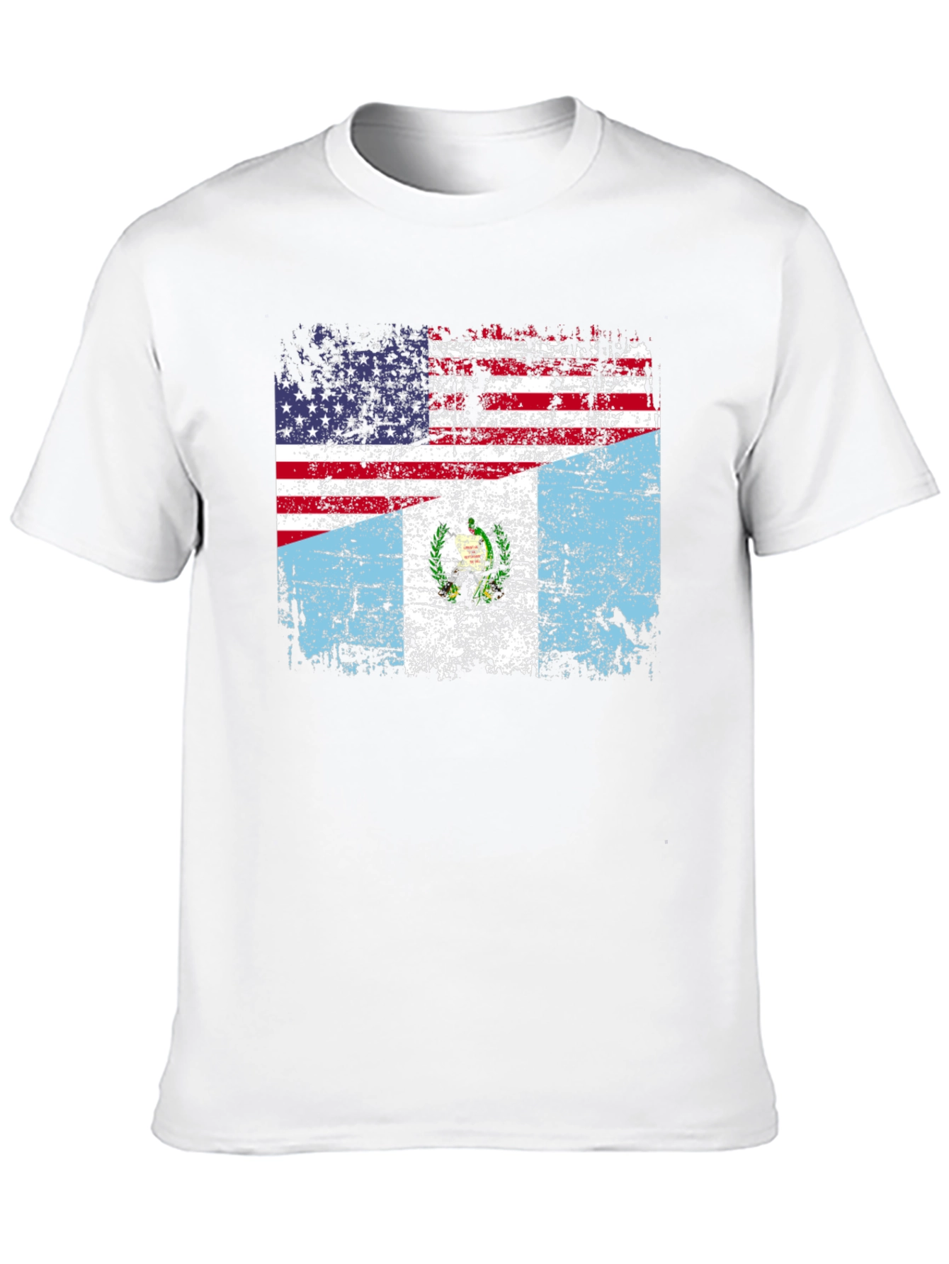 USA Guatemala Flag T-Shirt - Distressed Design