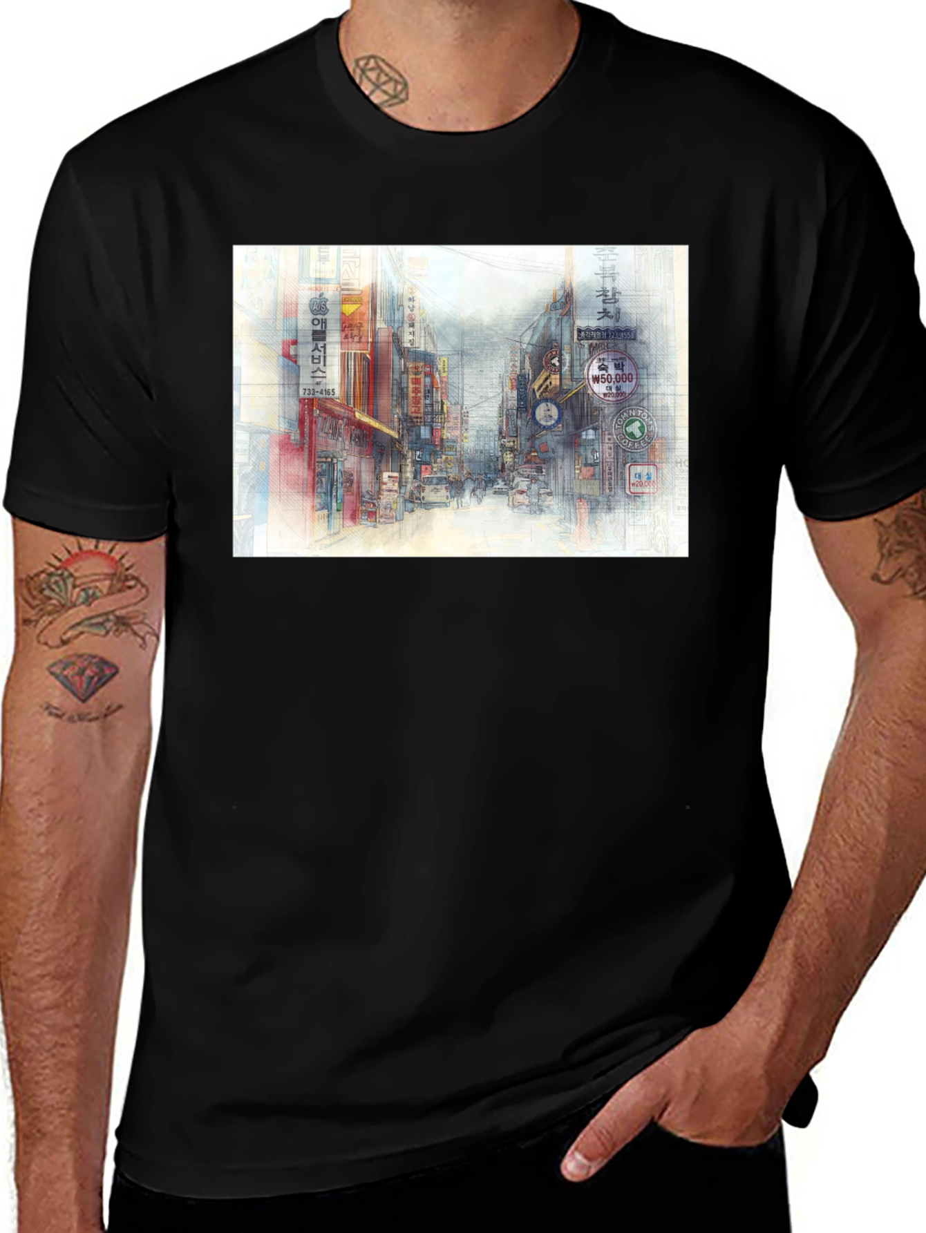 Urban Street Art Tee - Cool Cityscape Graphic T-Shirt