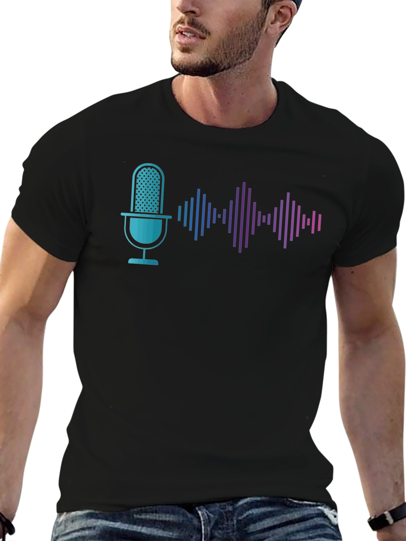 Podcast Wave Graphic Tee - Black