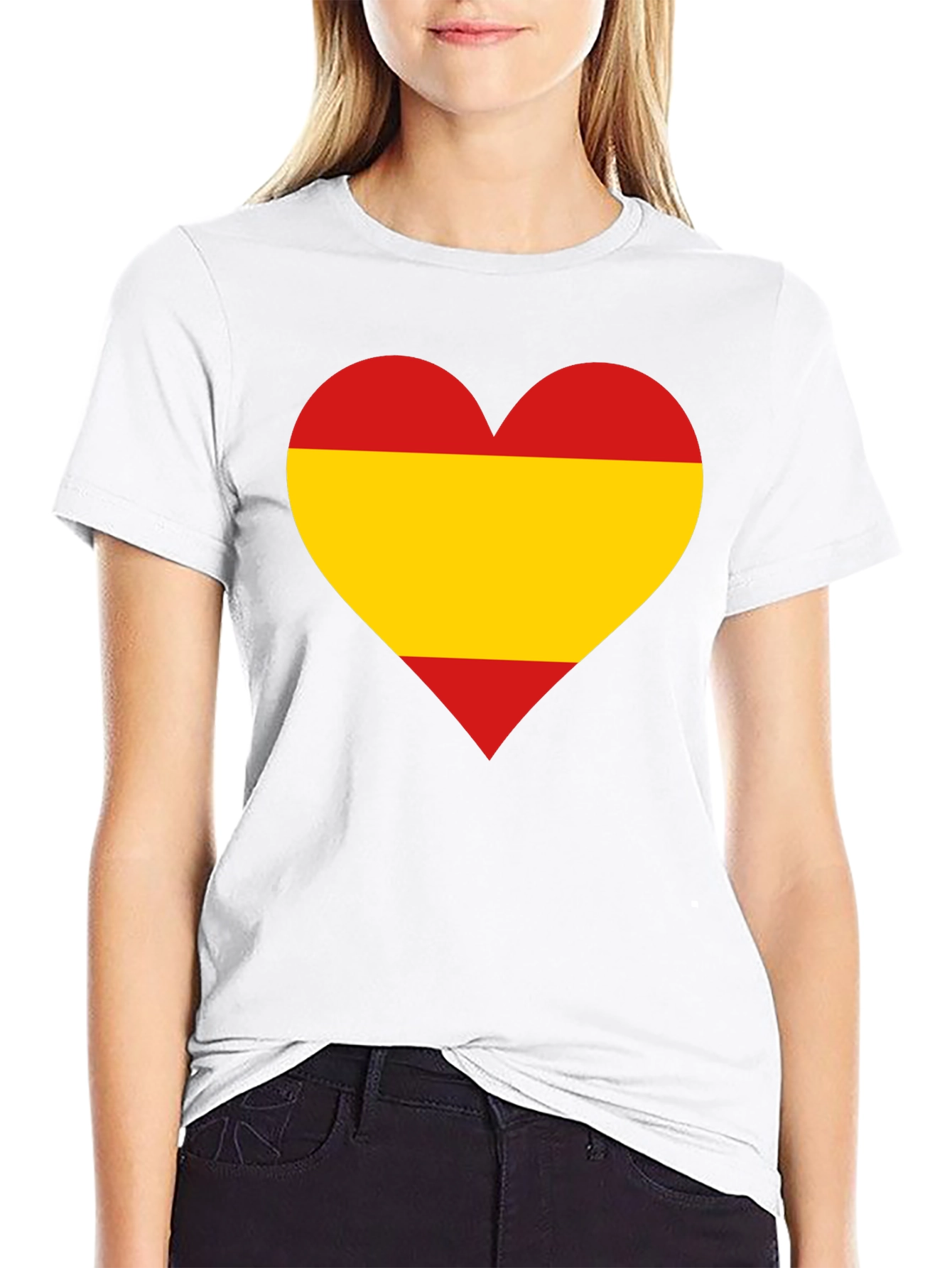 Spanish Flag Heart Graphic T-Shirt