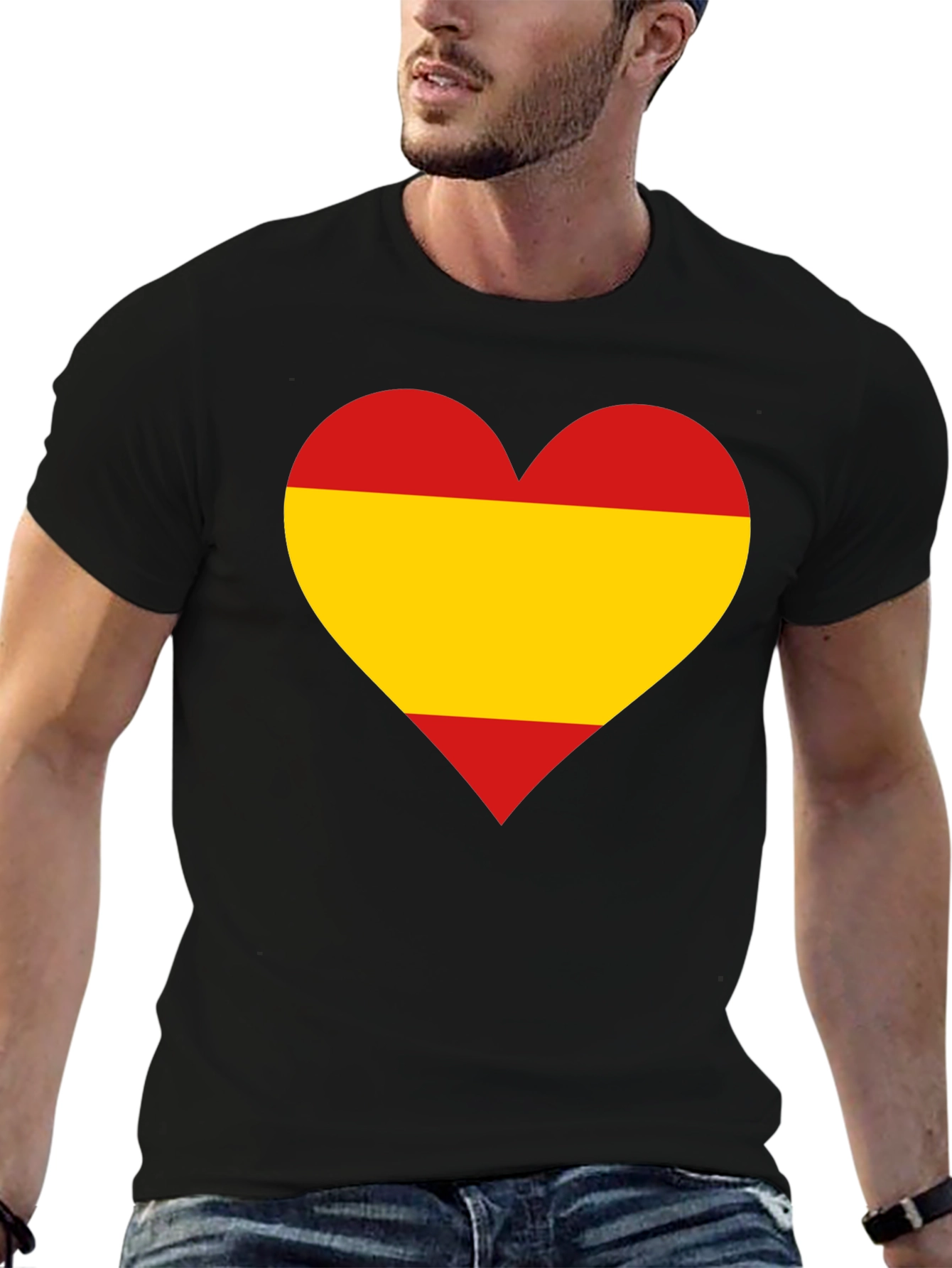 Spanish Flag Heart Graphic T-Shirt