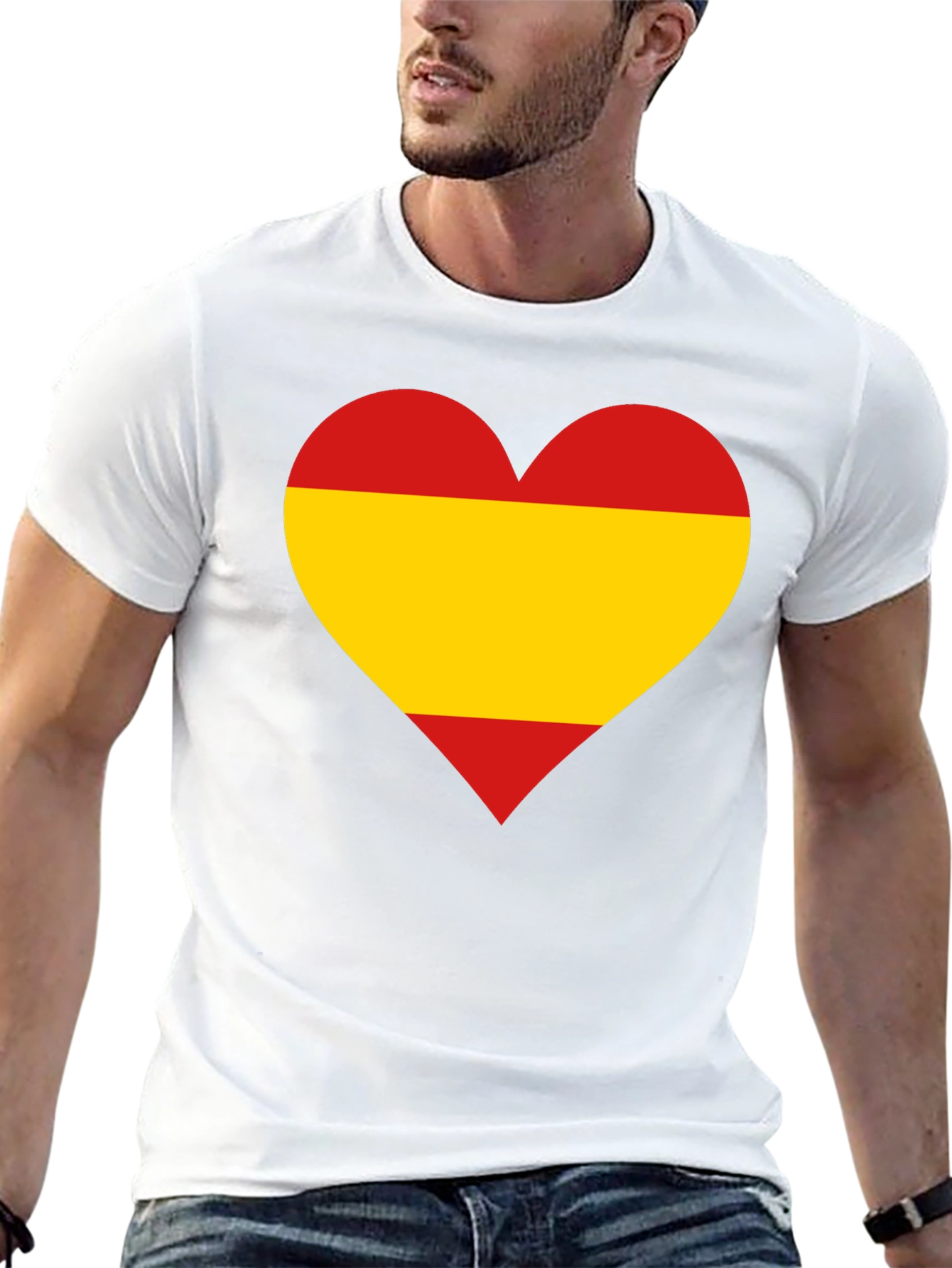 Spanish Flag Heart Graphic T-Shirt