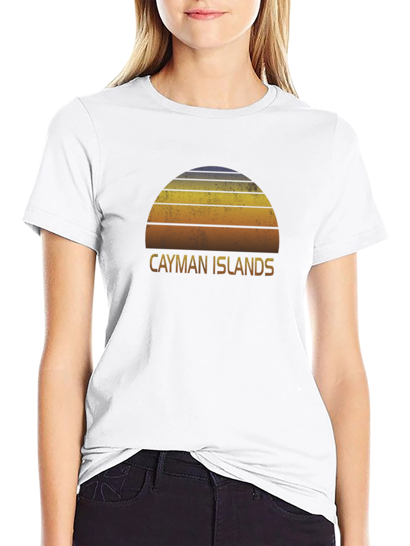 Cayman Islands Sunset Graphic Tee - Retro Style