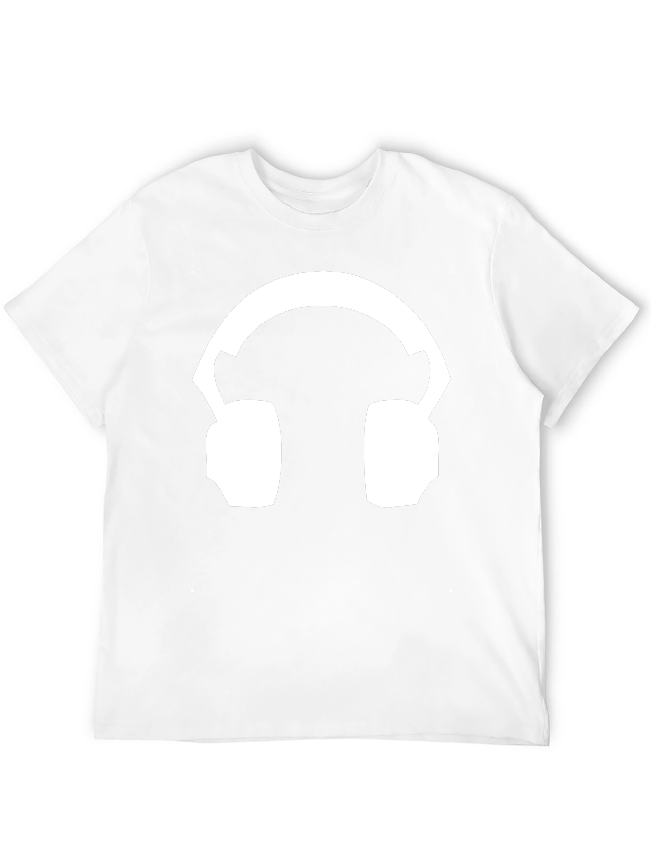 Headphone Graphic Tee - Black Cotton T-Shirt