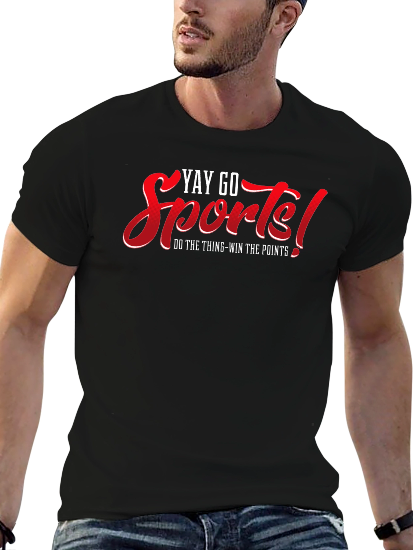 Yay Go Sports! Black Graphic Tee