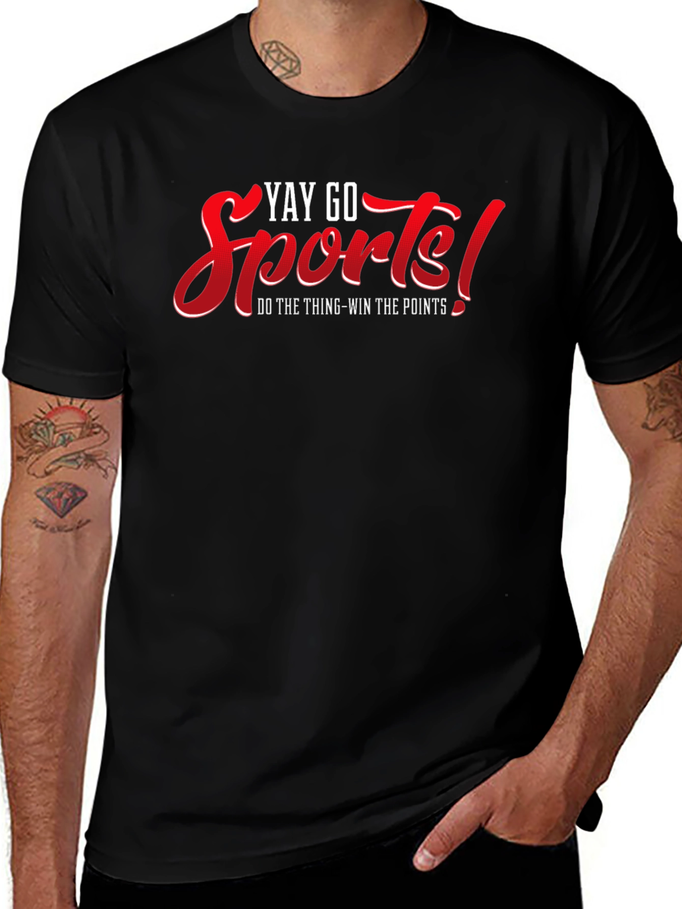 Yay Go Sports! Black Graphic Tee