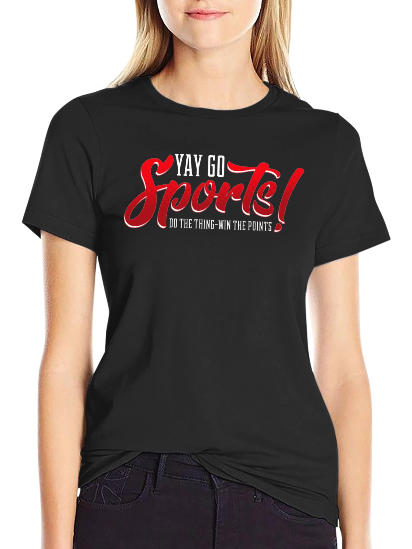 Yay Go Sports! Black Graphic Tee