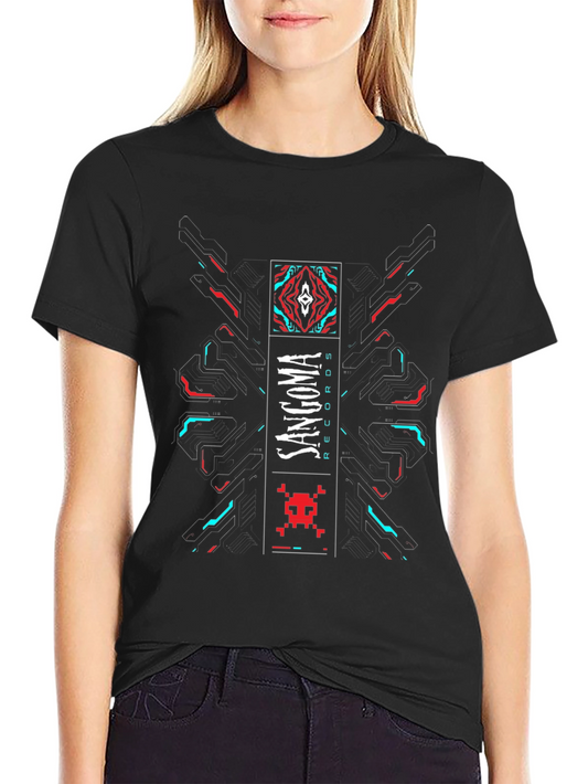 Sangoma Records Graphic Tee - Cyberpunk Style Shirt
