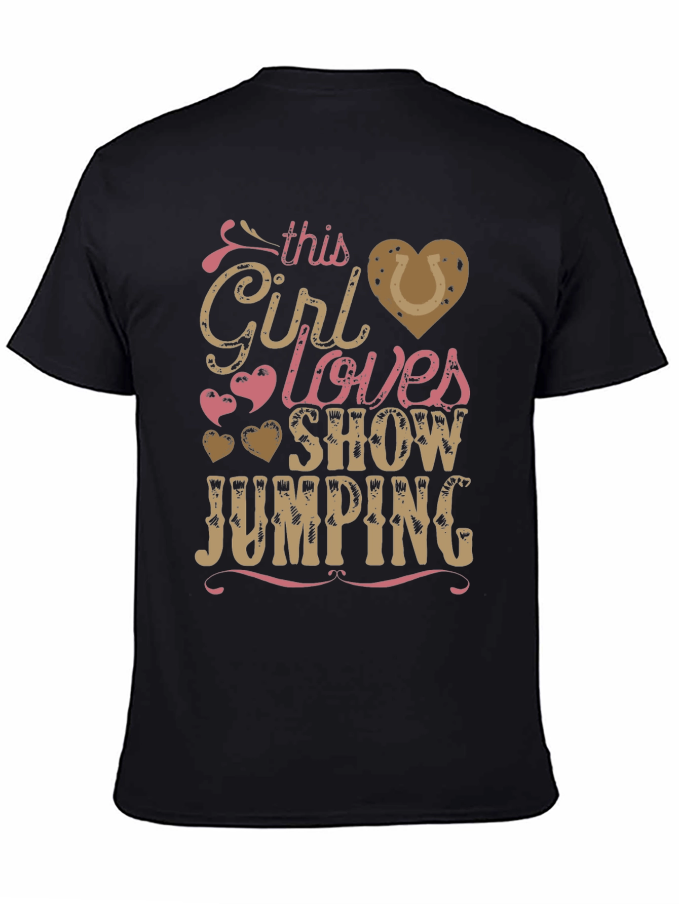 Girl Loves Show Jumping Black T-Shirt