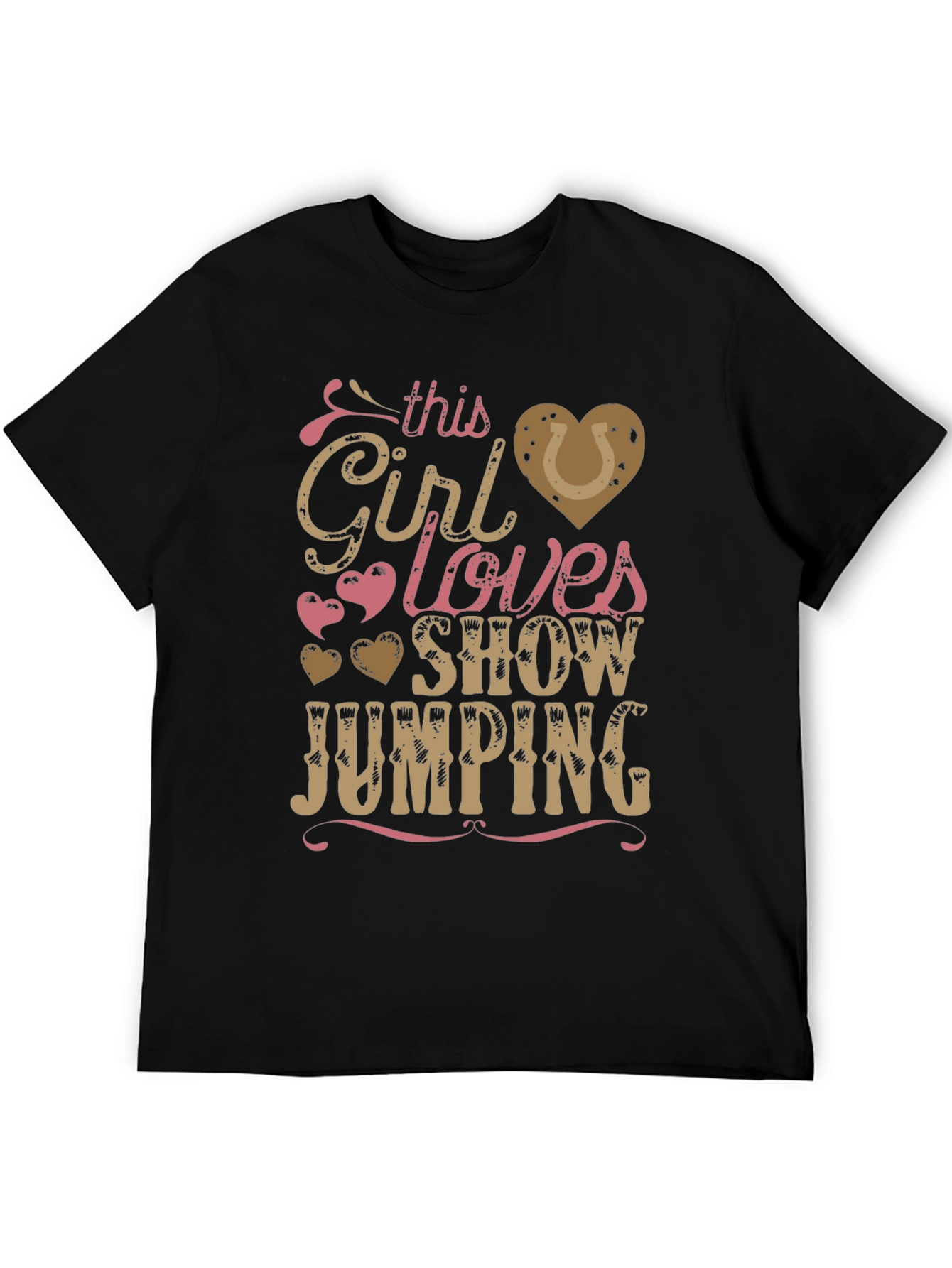 Girl Loves Show Jumping Black T-Shirt