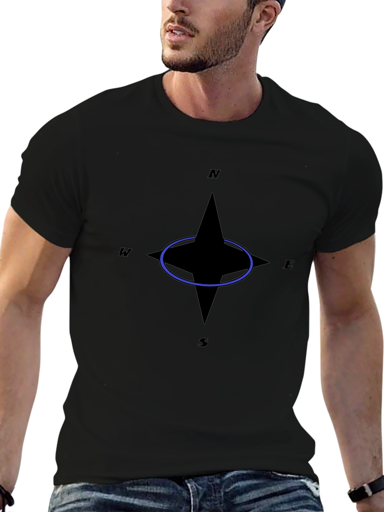 Compass Rose Graphic T-Shirt - Classic Black Tee