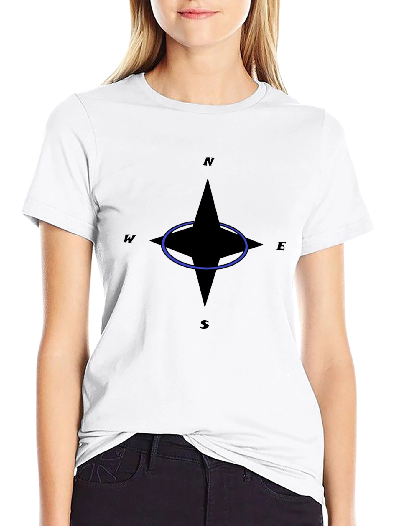 Compass Rose Graphic T-Shirt - Classic Black Tee