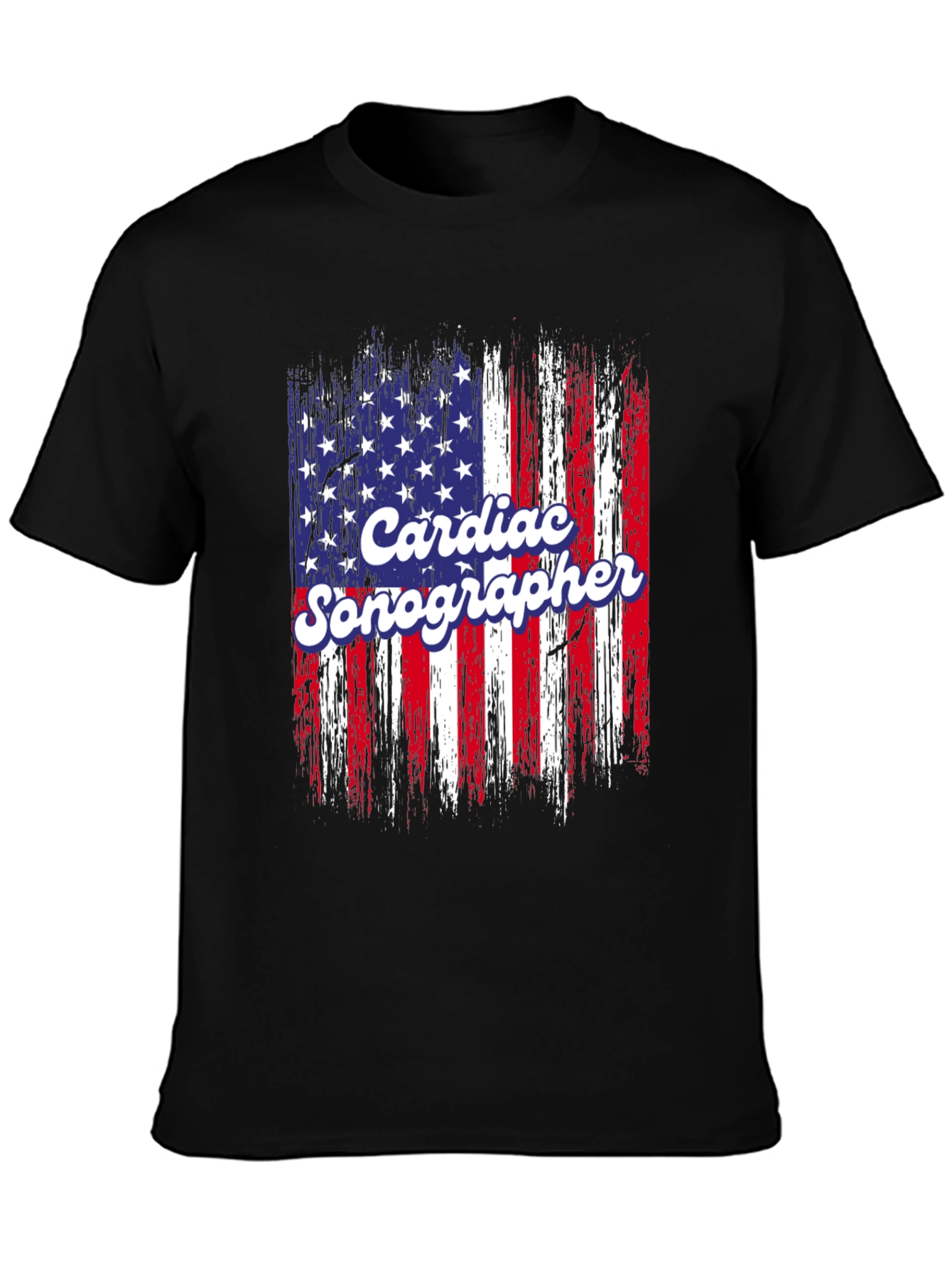 Cardiac Sonographer American Flag T-Shirt