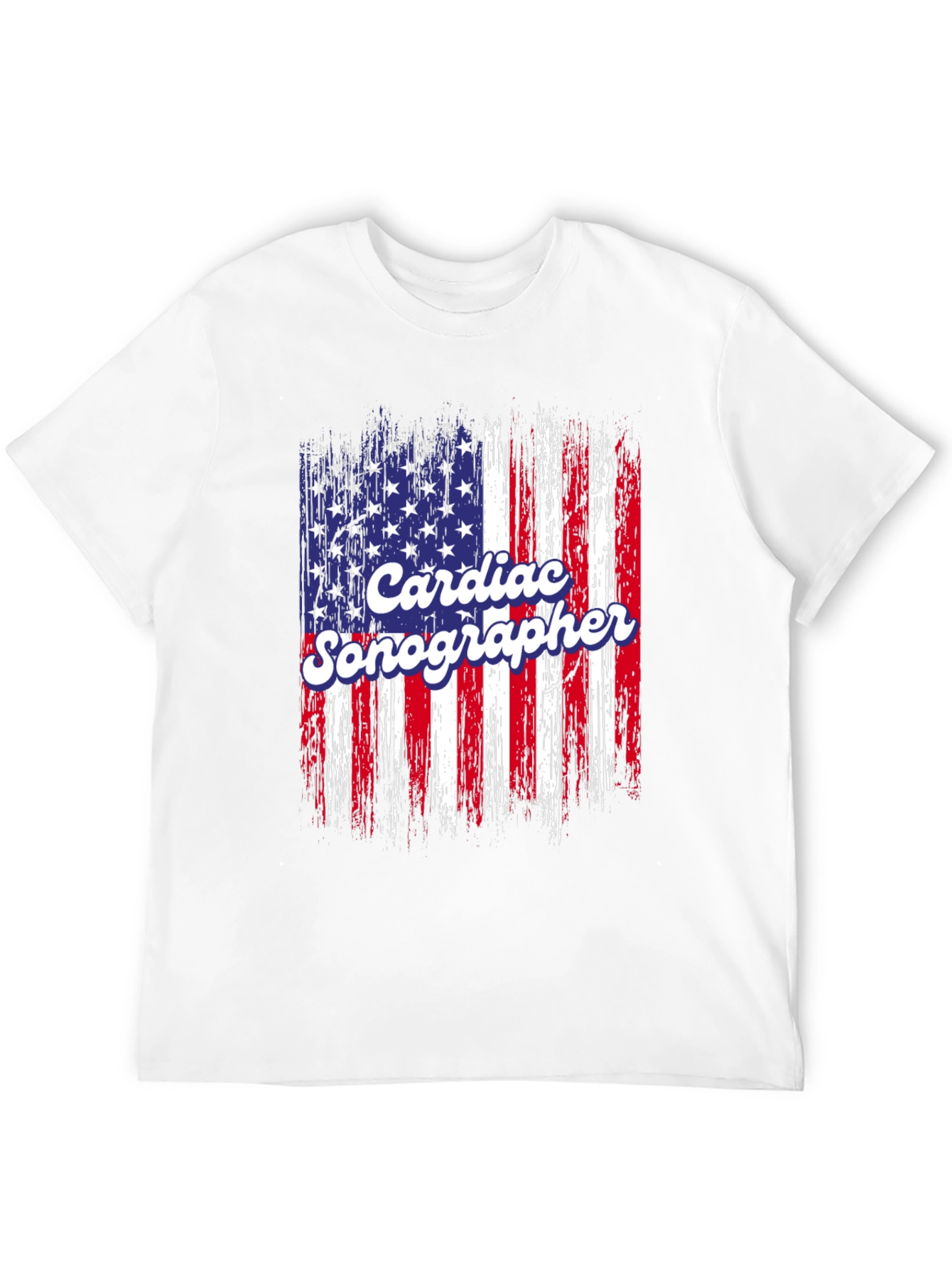 Cardiac Sonographer American Flag T-Shirt