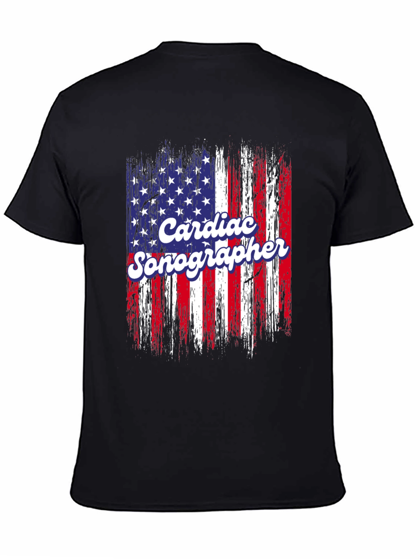 Cardiac Sonographer American Flag T-Shirt