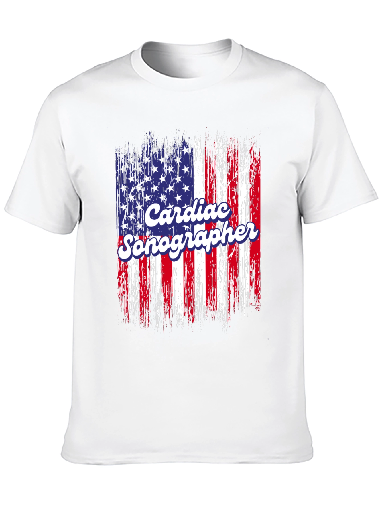Cardiac Sonographer American Flag T-Shirt