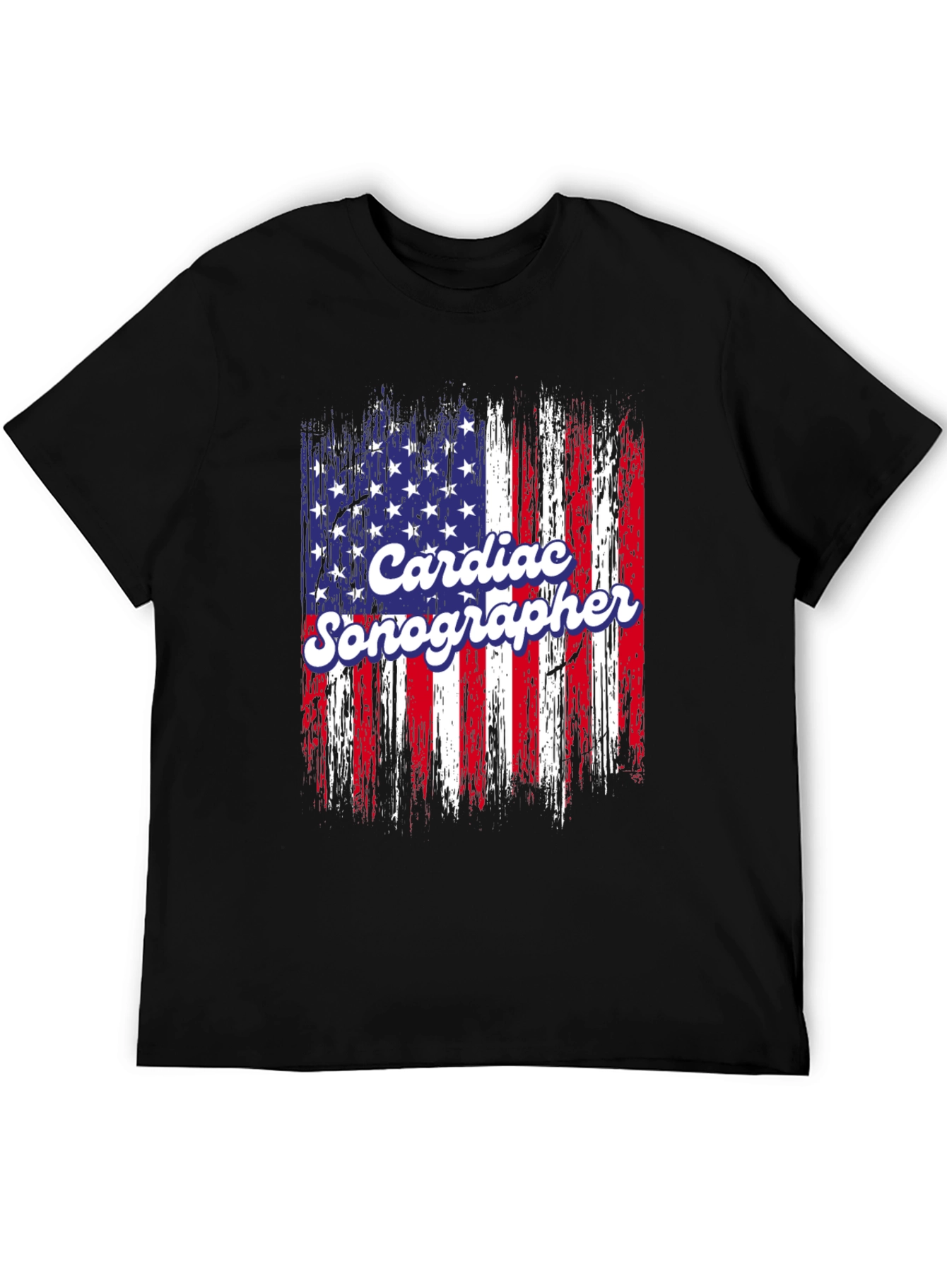 Cardiac Sonographer American Flag T-Shirt