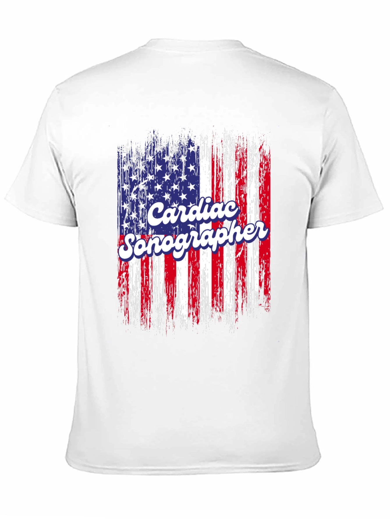 Cardiac Sonographer American Flag T-Shirt