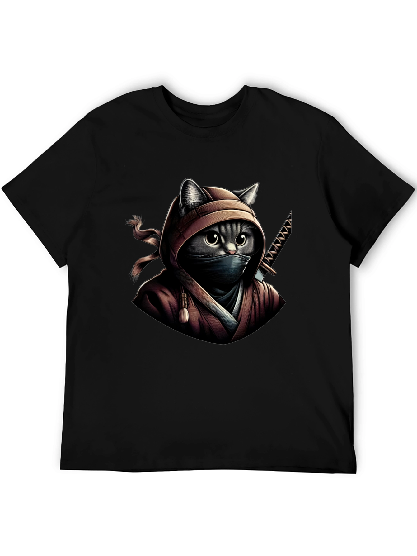 Ninja Cat Graphic Tee - Stealth & Style
