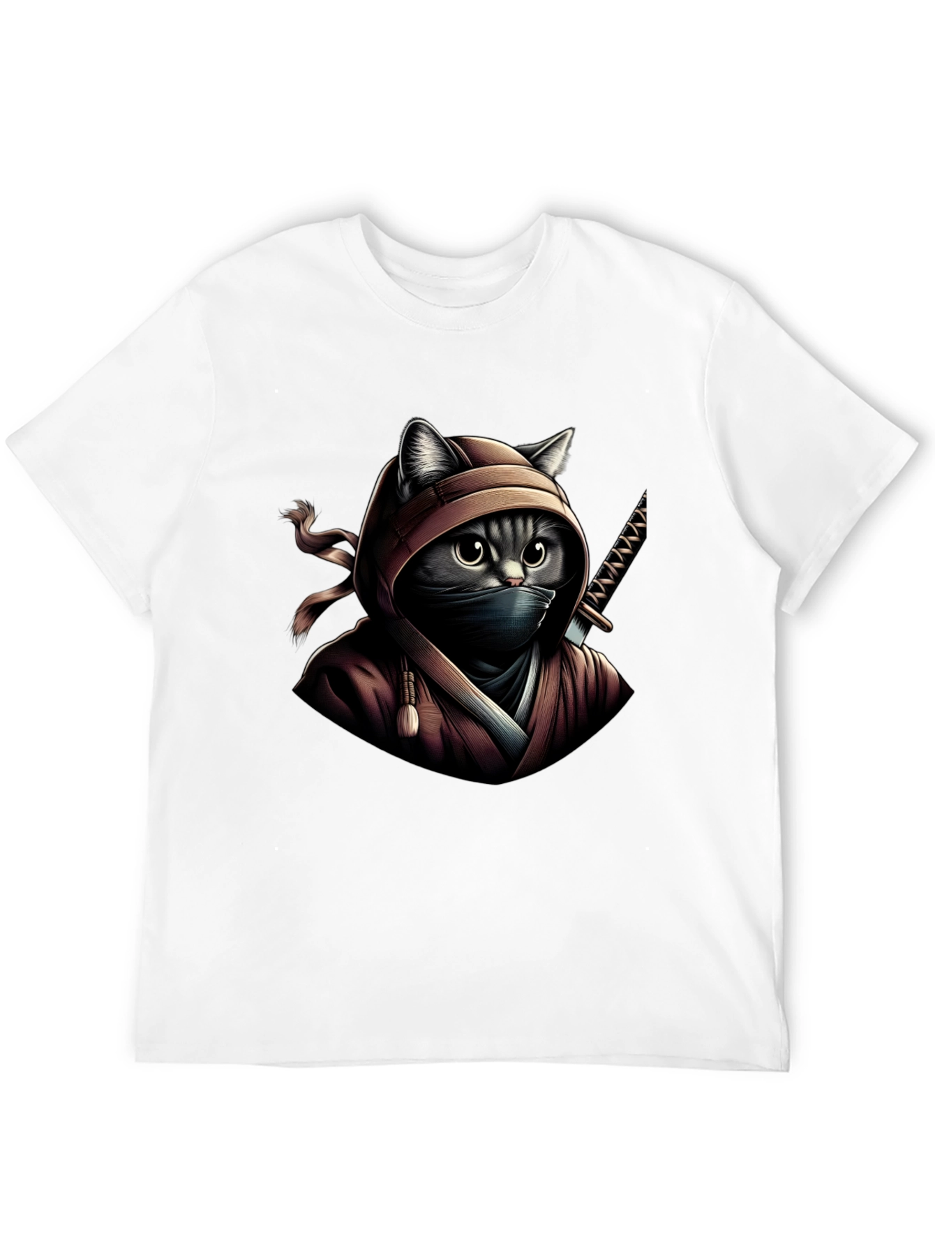 Ninja Cat Graphic Tee - Stealth & Style