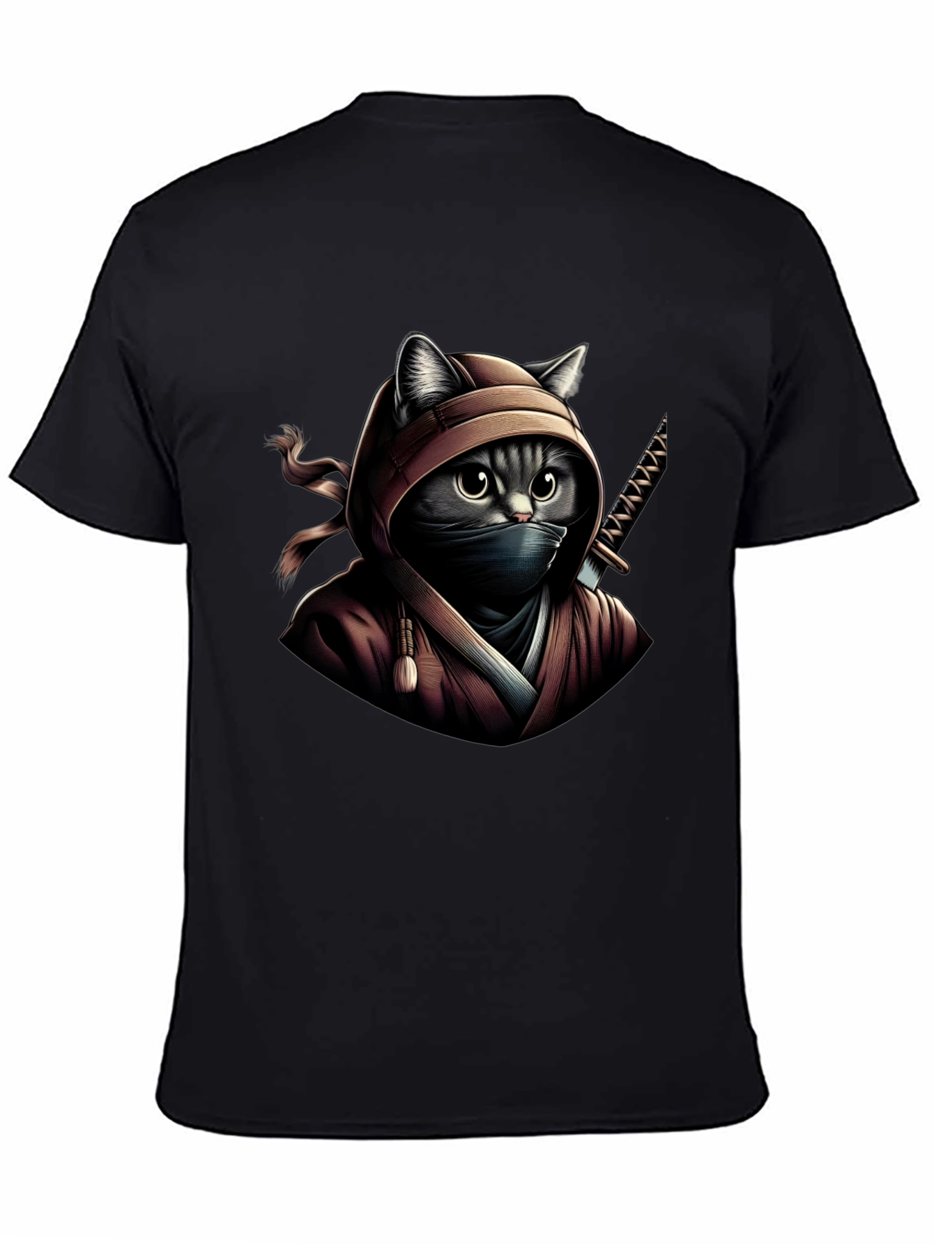 Ninja Cat Graphic Tee - Stealth & Style