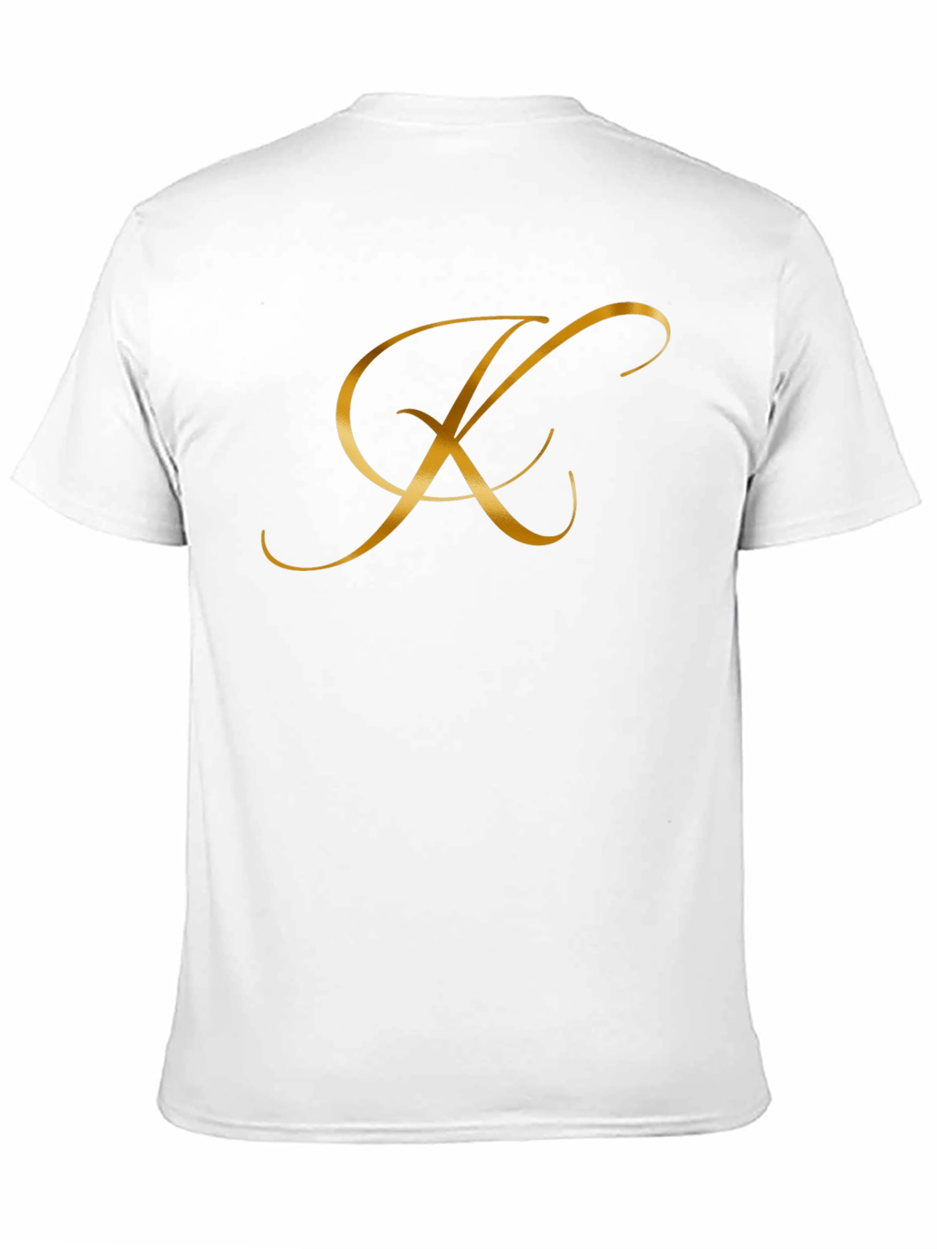 Elegant Gold Letter K Black T-Shirt