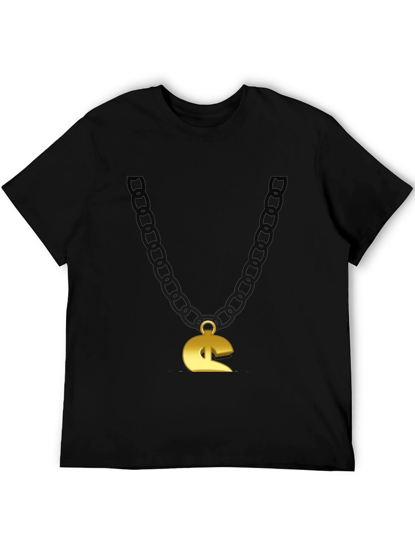 Gold Chain Pendant T-Shirt - Mens Novelty Graphic Tee