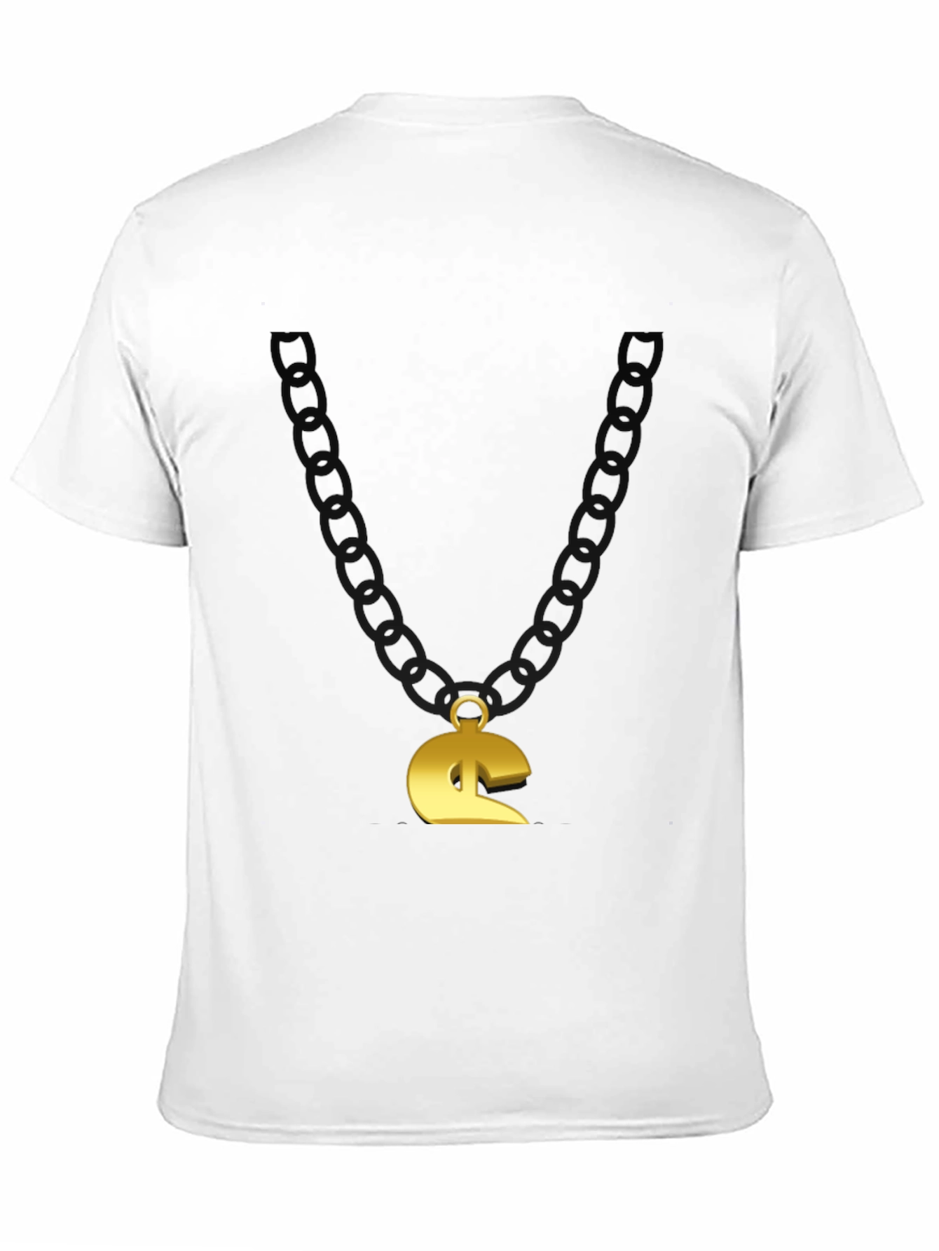 Gold Chain Pendant T-Shirt - Mens Novelty Graphic Tee