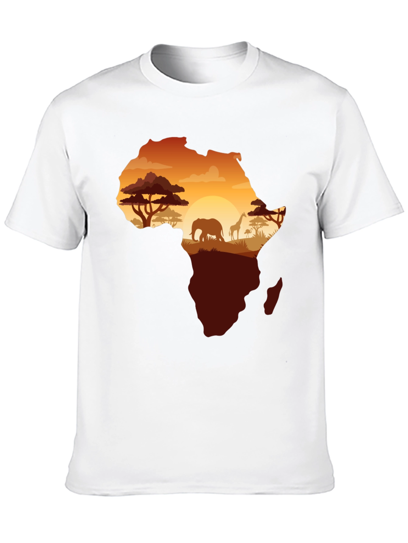 Africa Silhouette Graphic Print Black T-Shirt