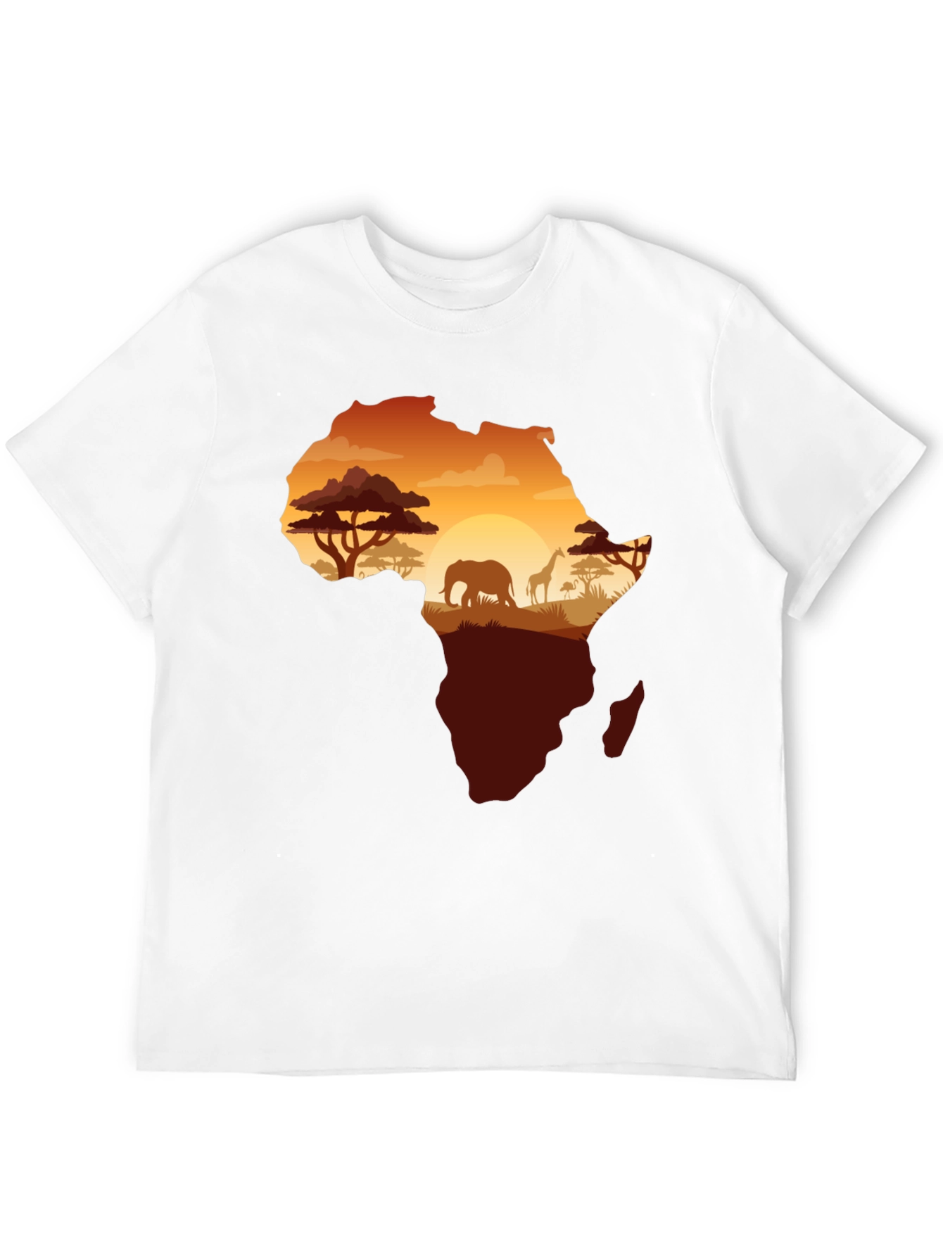 Africa Silhouette Graphic Print Black T-Shirt
