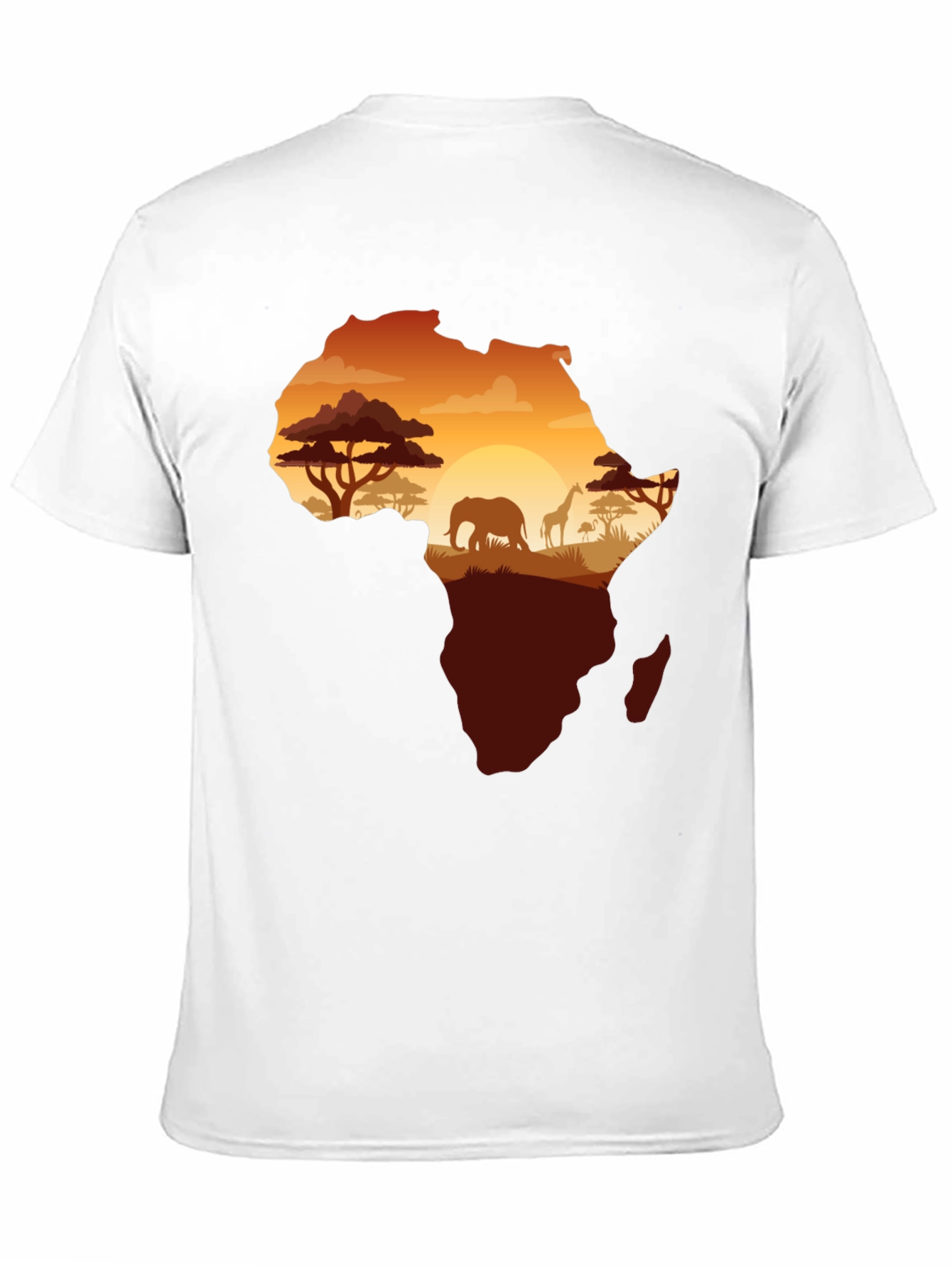 Africa Silhouette Graphic Print Black T-Shirt