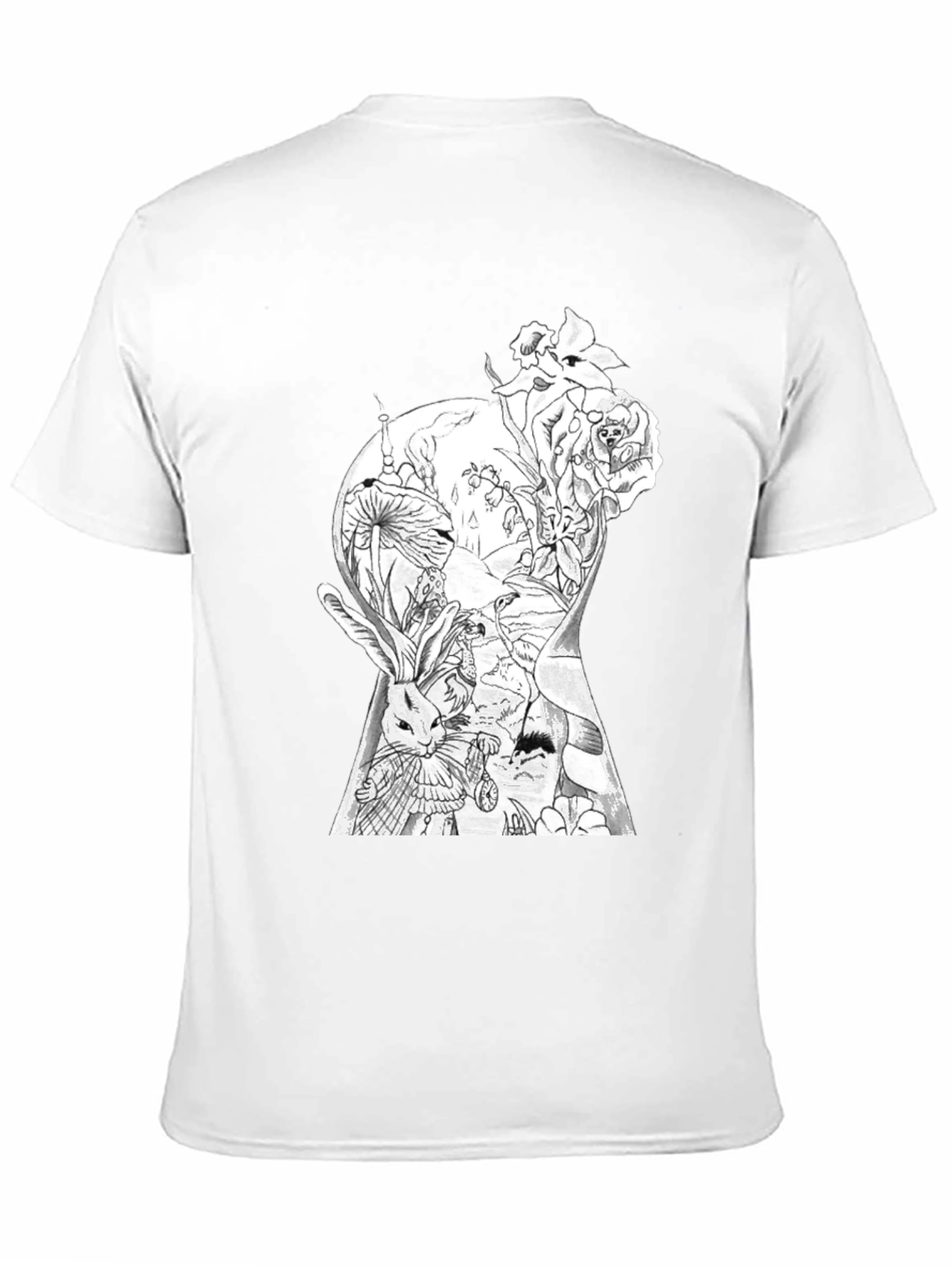 Alice in Wonderland Keyhole Graphic Tee - Black