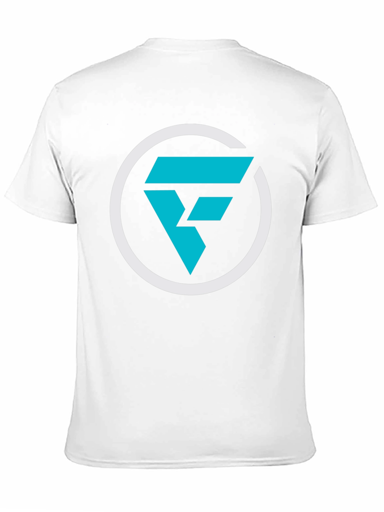 Modern Graphic Tee: Cyan F Logo Black T-Shirt