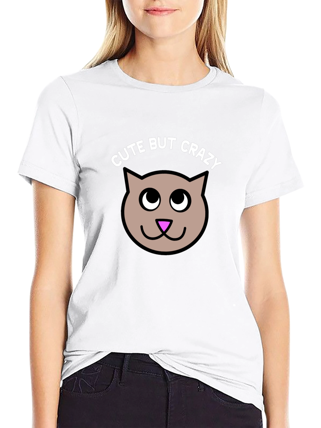 Cute But Crazy Kitty T-Shirt - Soft Cotton Tee