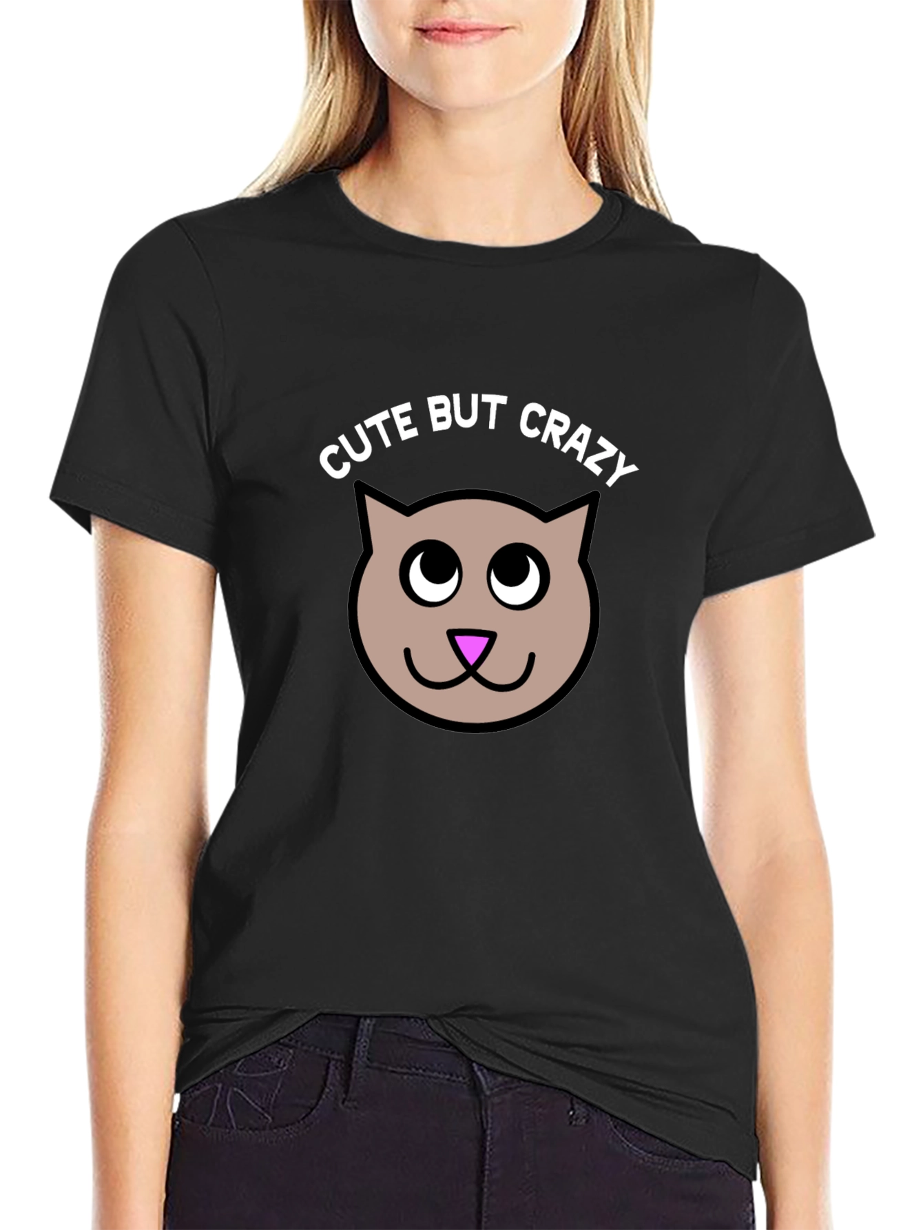 Cute But Crazy Kitty T-Shirt - Soft Cotton Tee