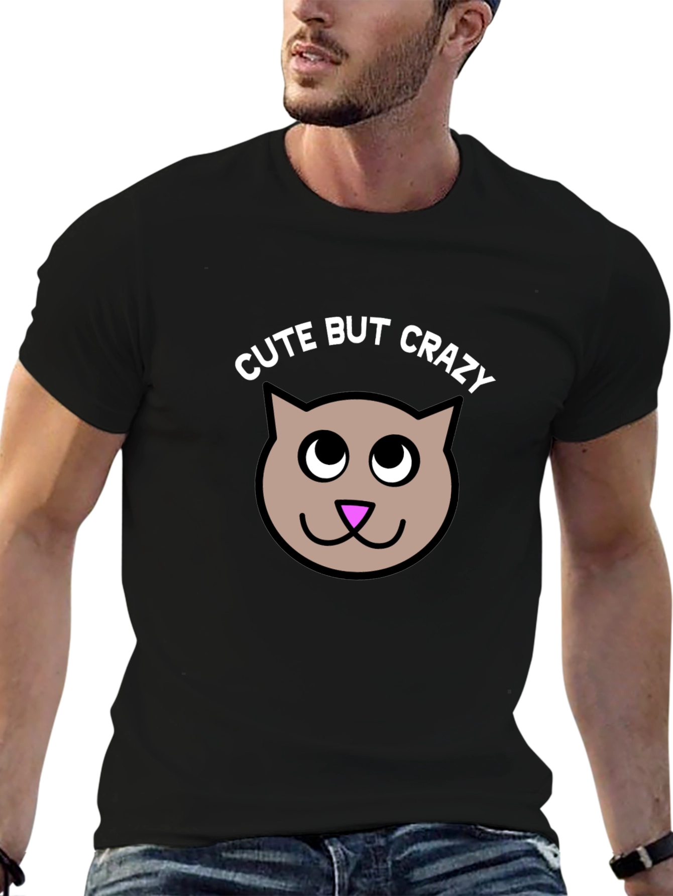 Cute But Crazy Kitty T-Shirt - Soft Cotton Tee