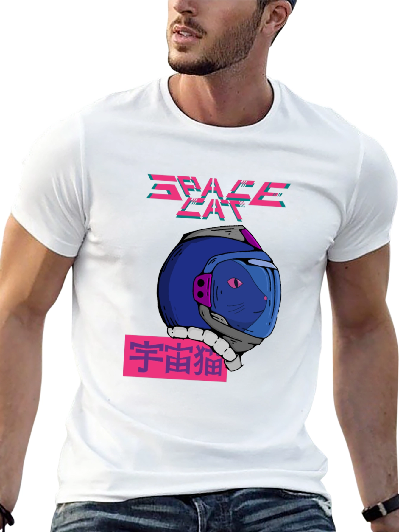 Space Cat T-Shirt - Retro Future Design