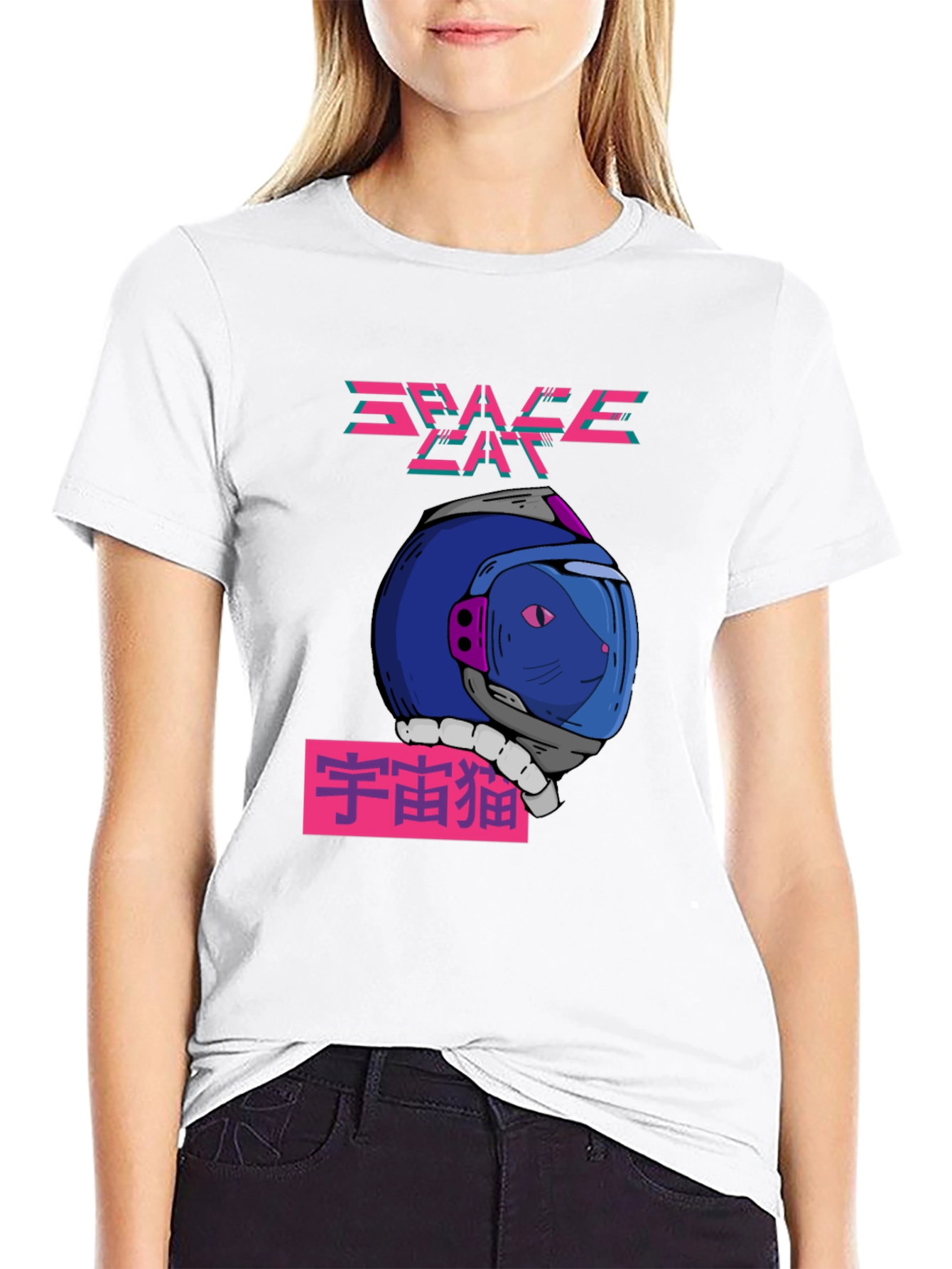 Space Cat T-Shirt - Retro Future Design