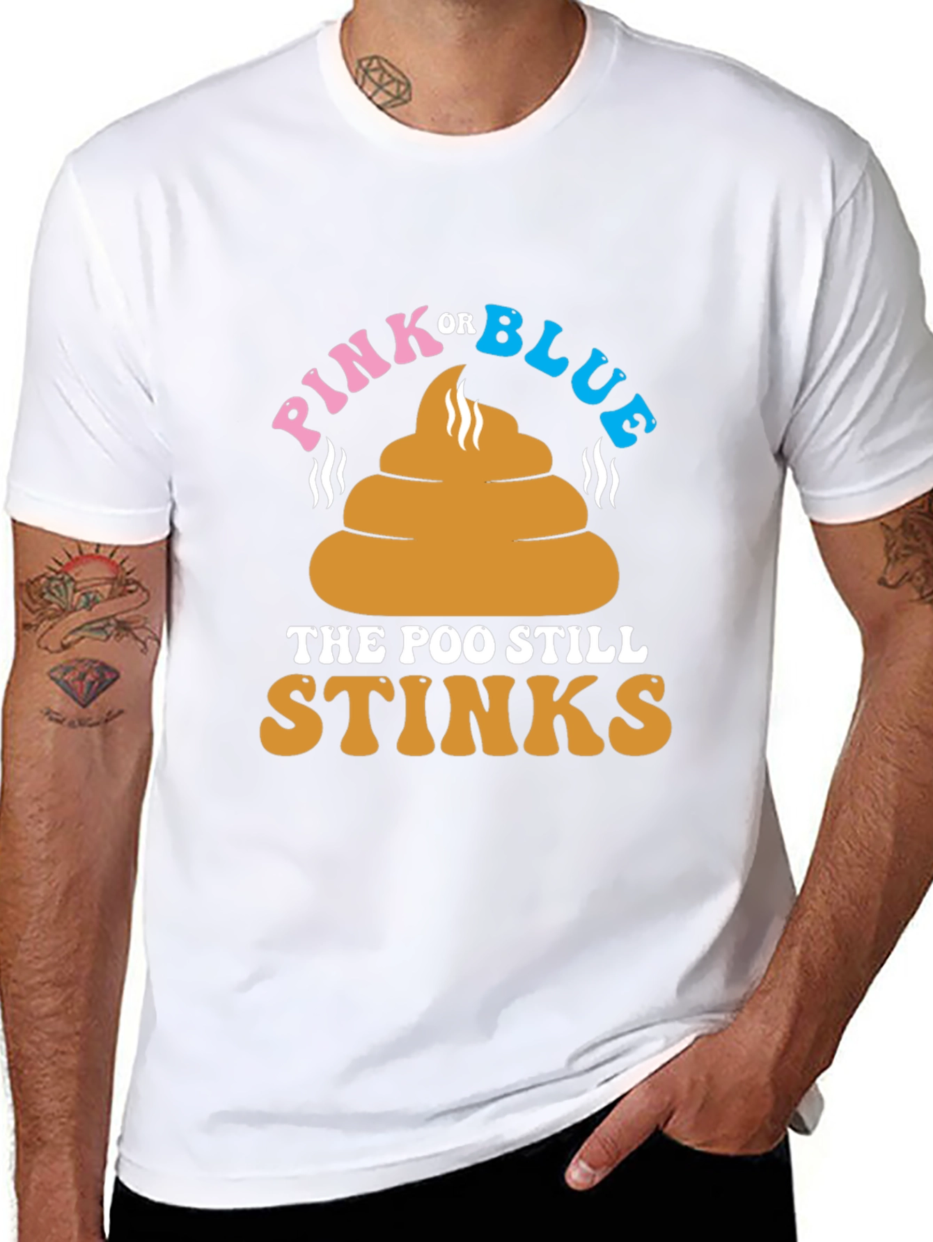 Pink or Blue The Poo Still Stinks T-Shirt