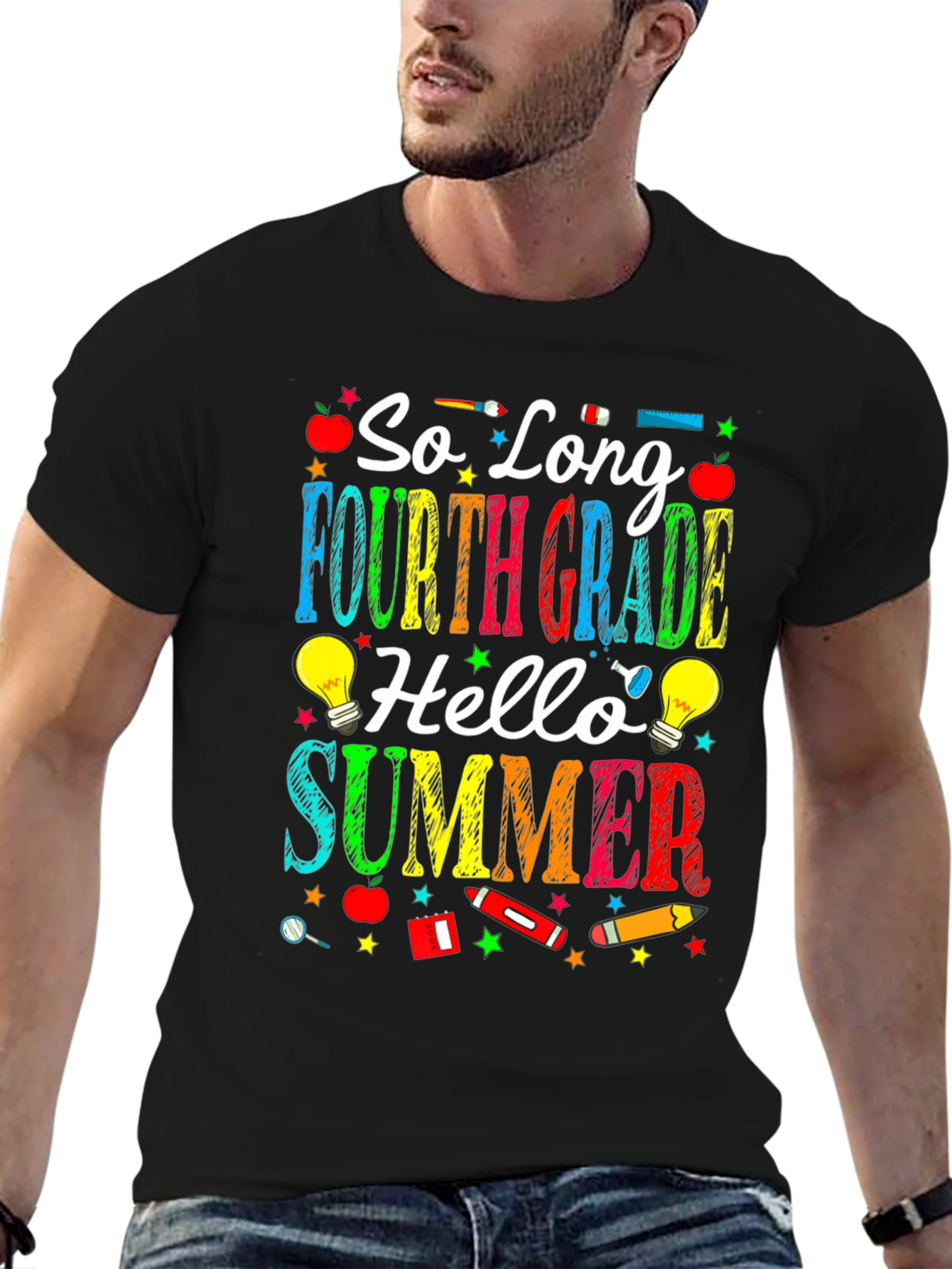 So Long Fourth Grade Hello Summer Black T-Shirt