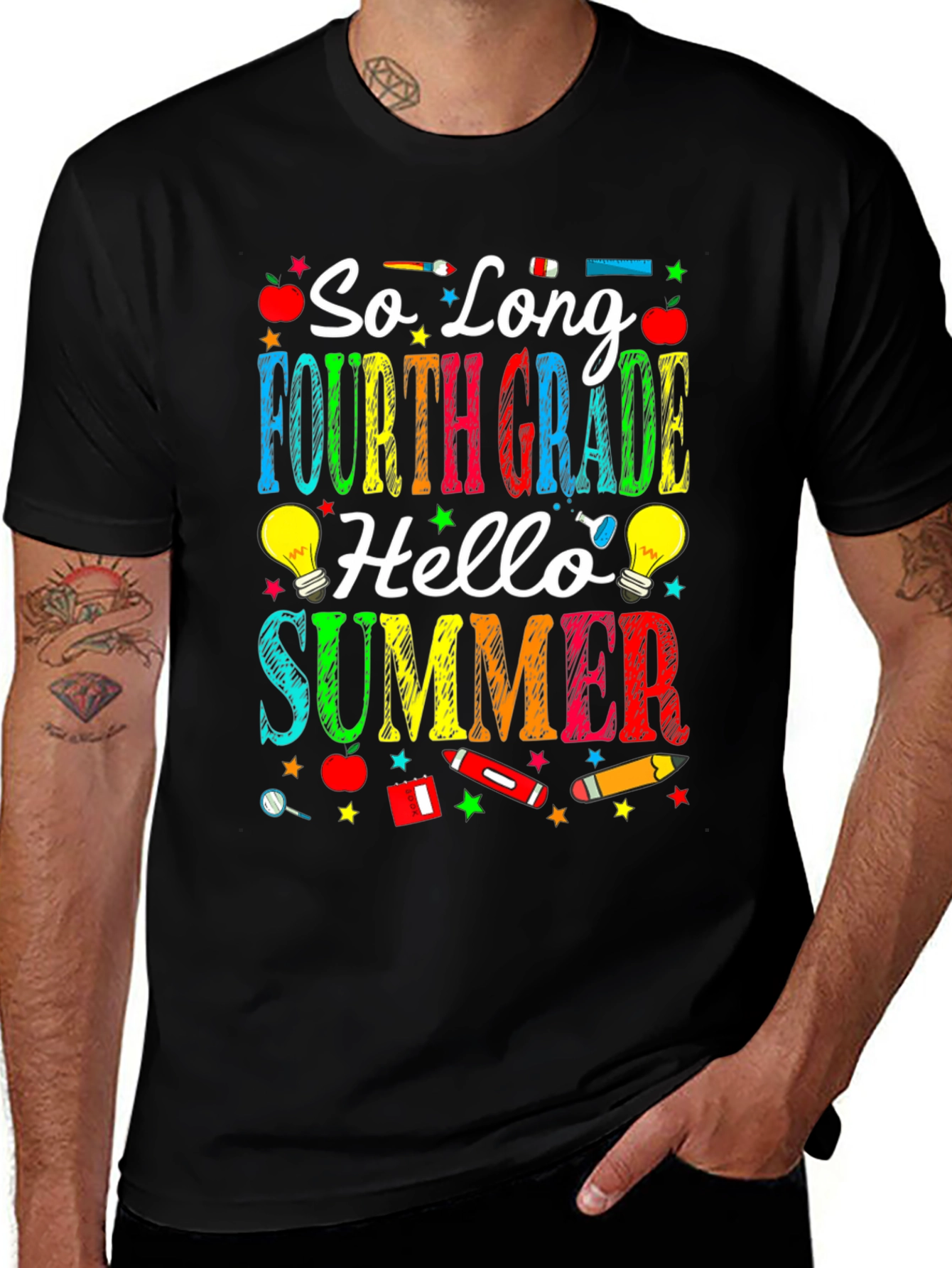 So Long Fourth Grade Hello Summer Black T-Shirt
