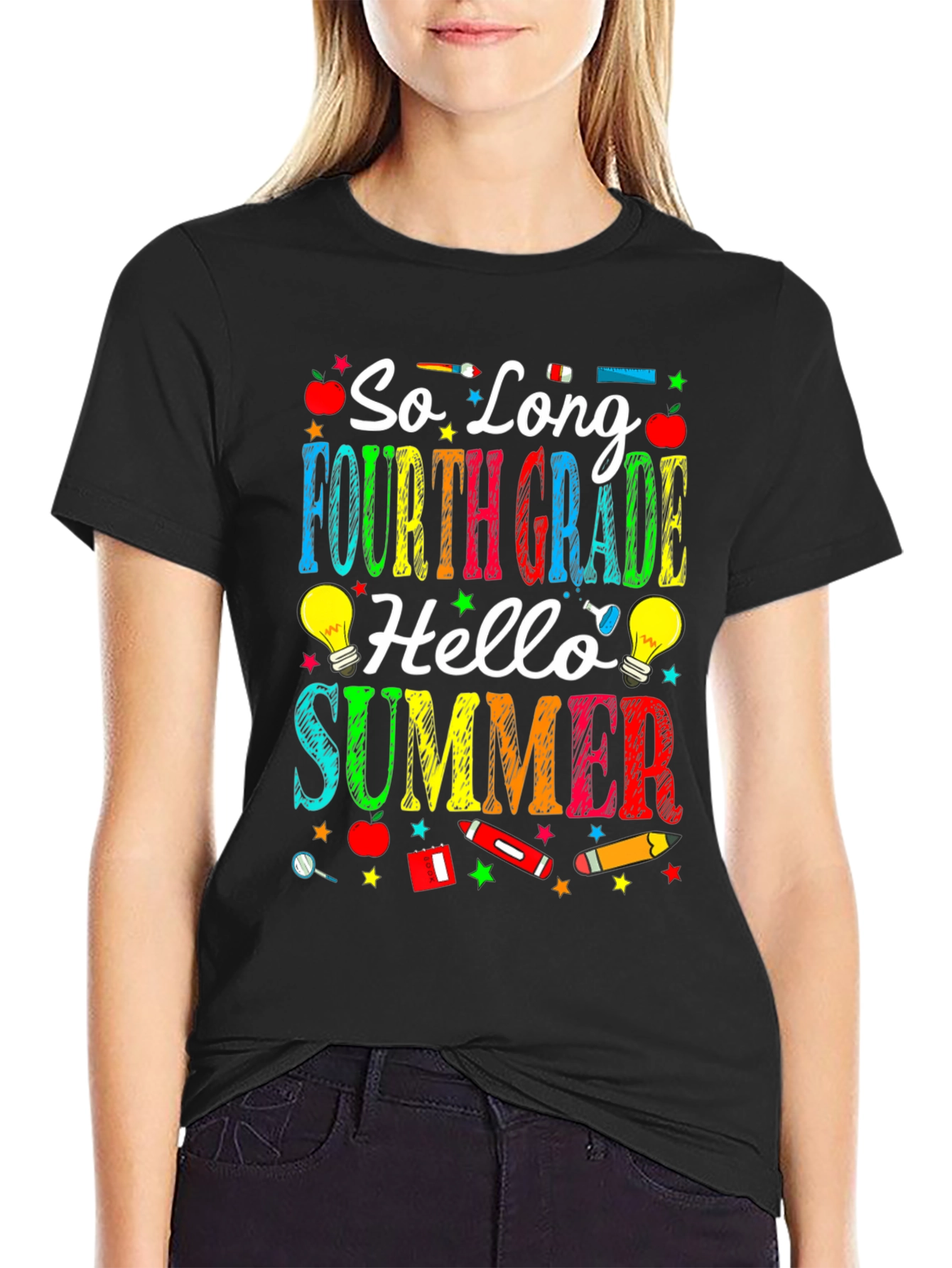 So Long Fourth Grade Hello Summer Black T-Shirt