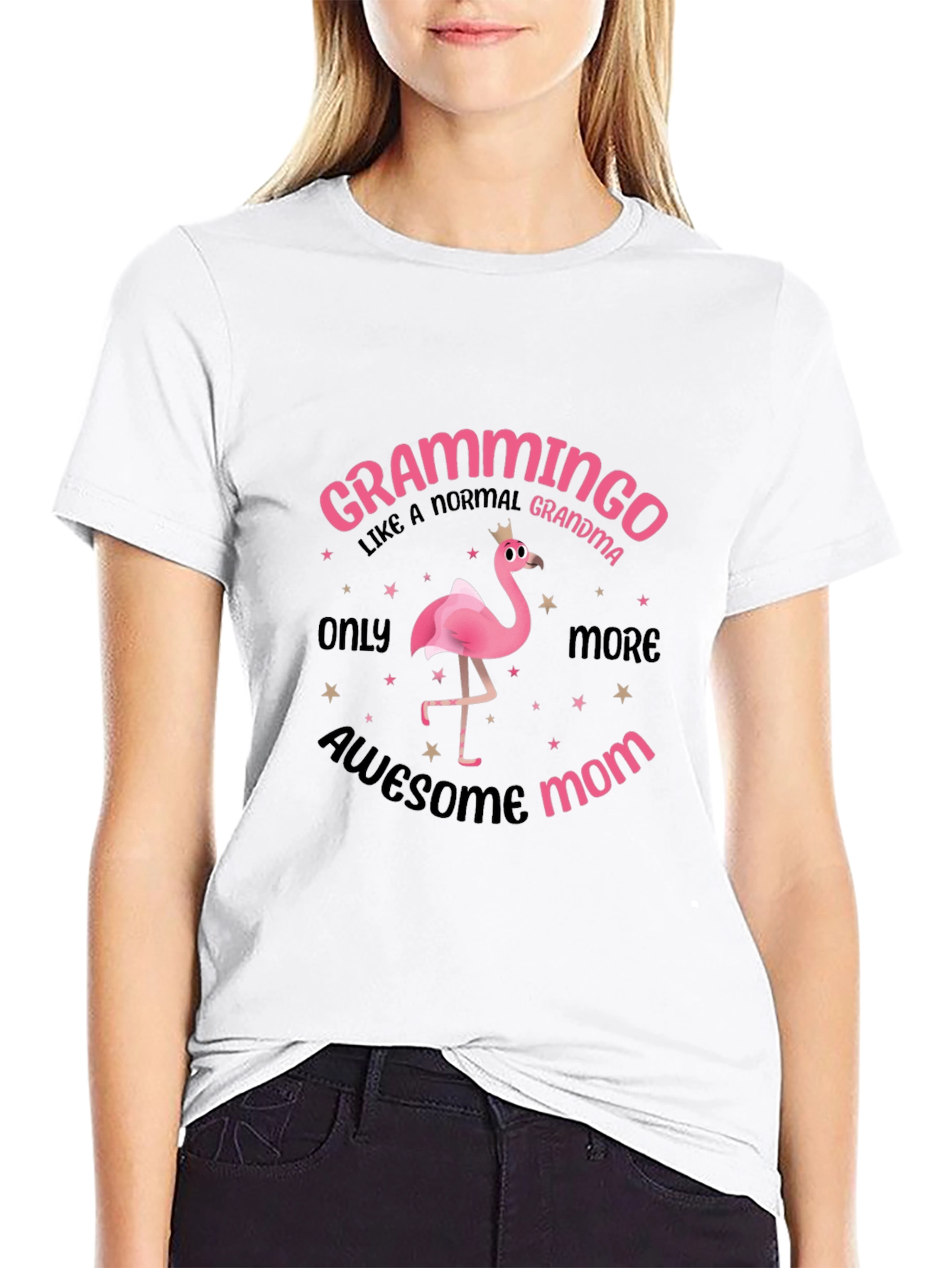 Grammingo Awesome Mom T-Shirt Flamingo Grandma Tee