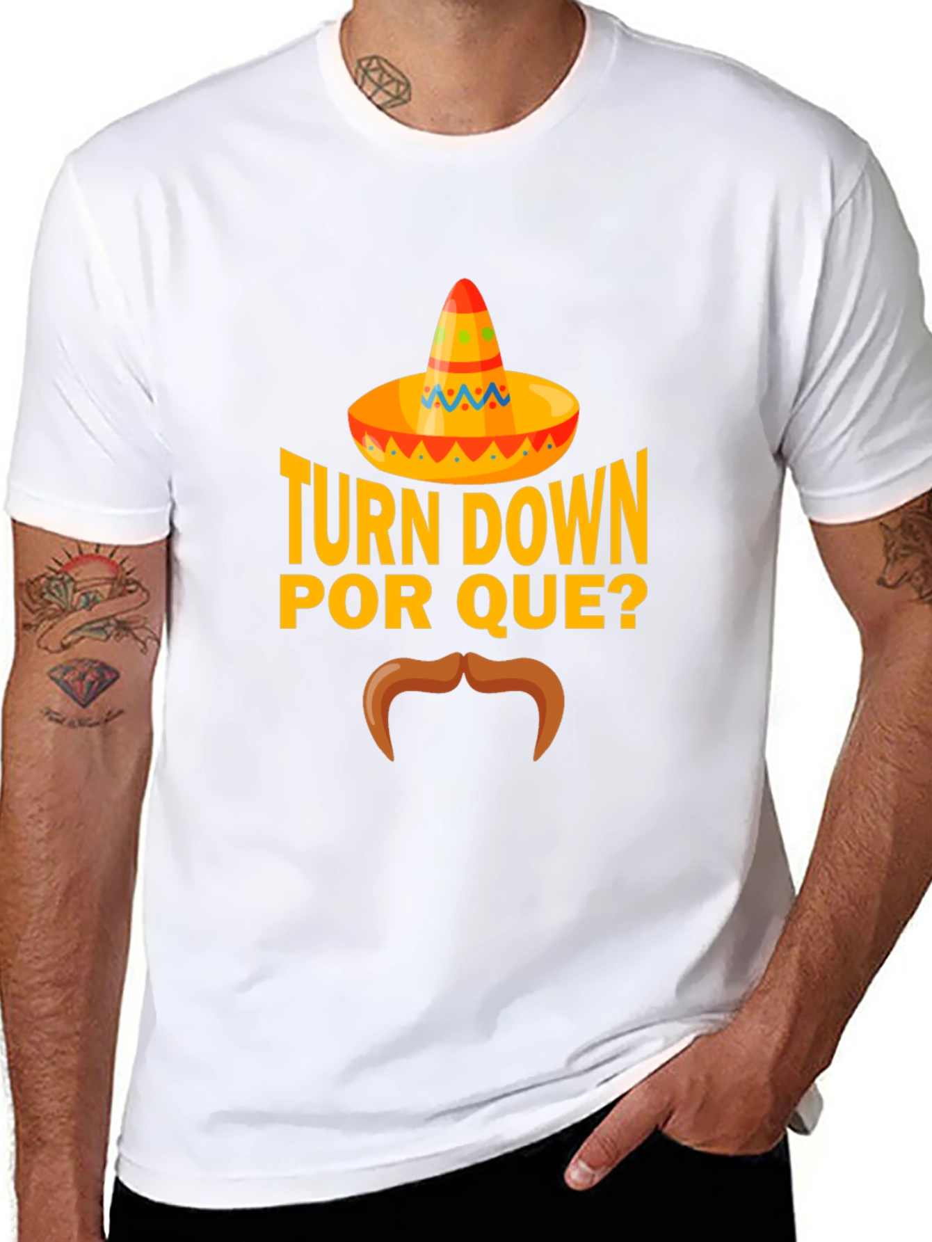 Turn Down Por Que? Funny Graphic T-Shirt