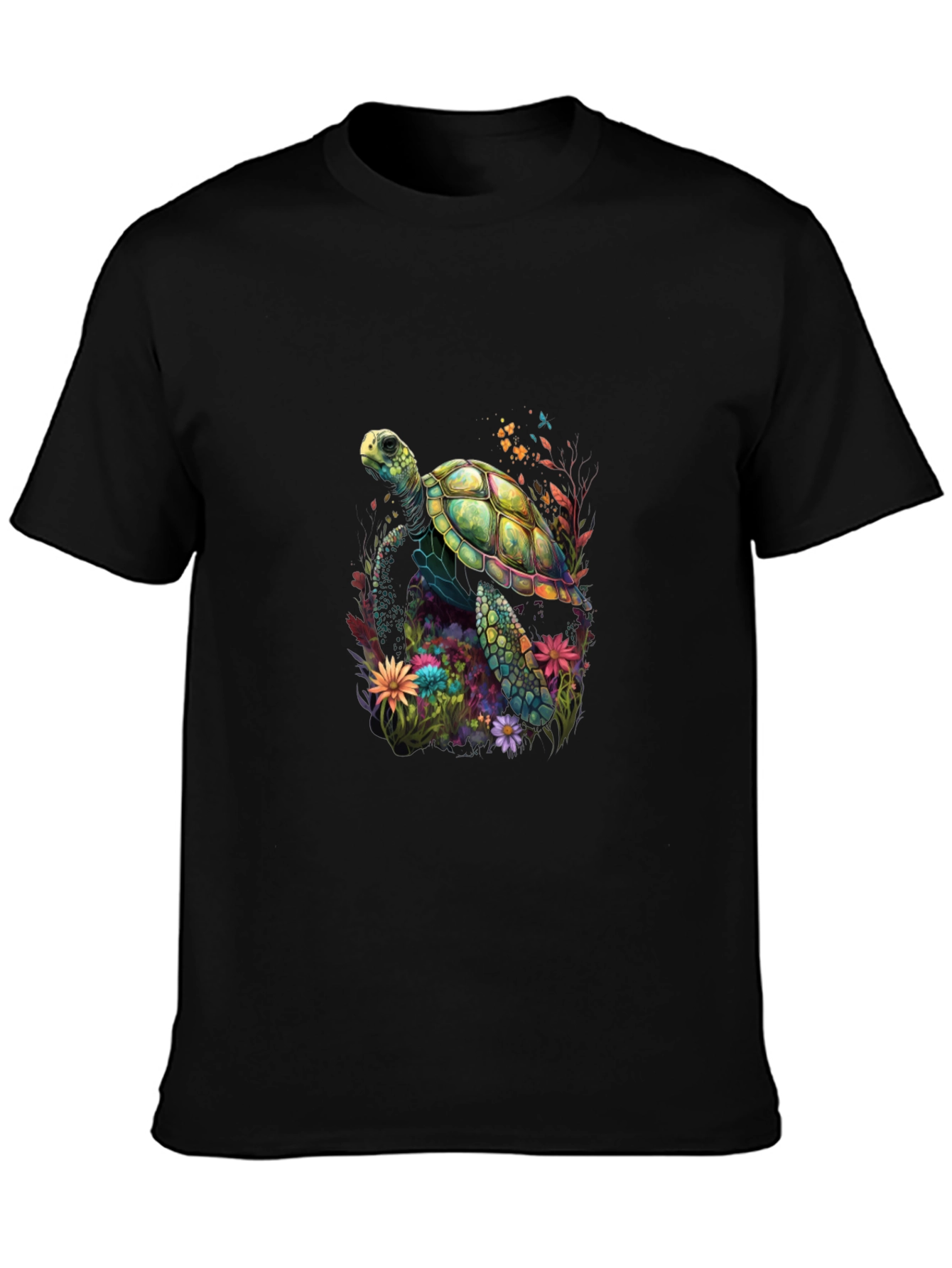 Sea Turtle Floral Graphic T-Shirt