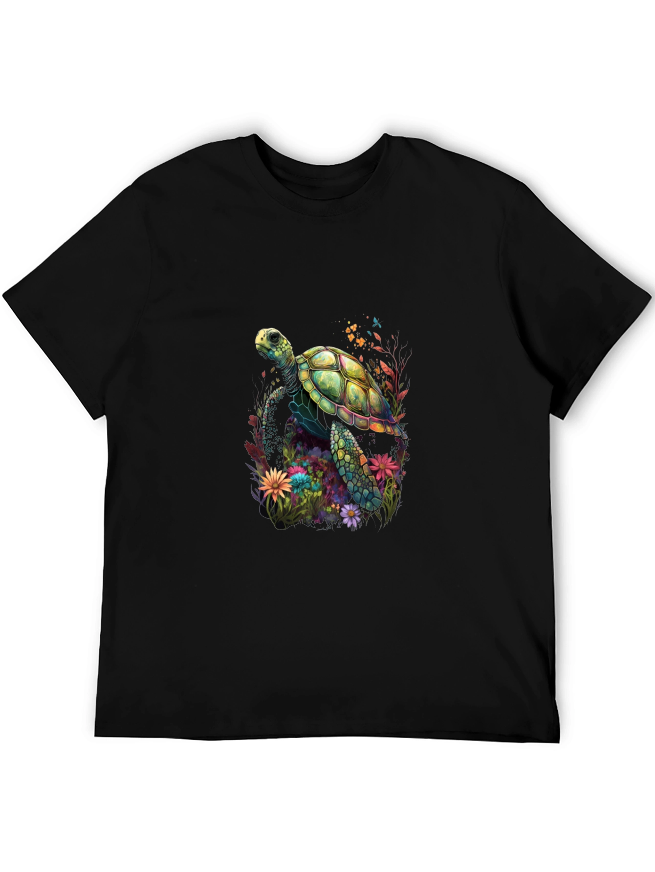 Sea Turtle Floral Graphic T-Shirt