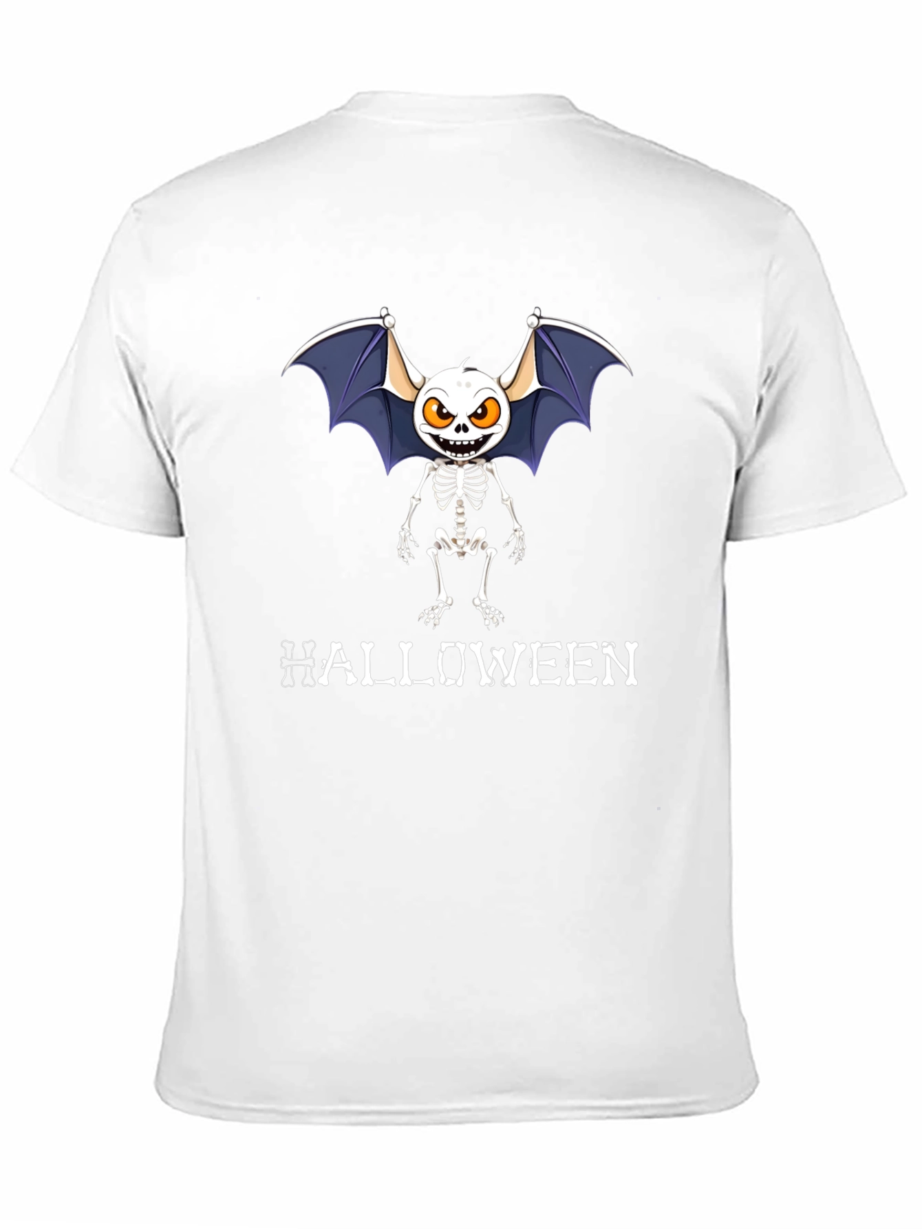 Halloween Skeleton Bat Graphic T-Shirt