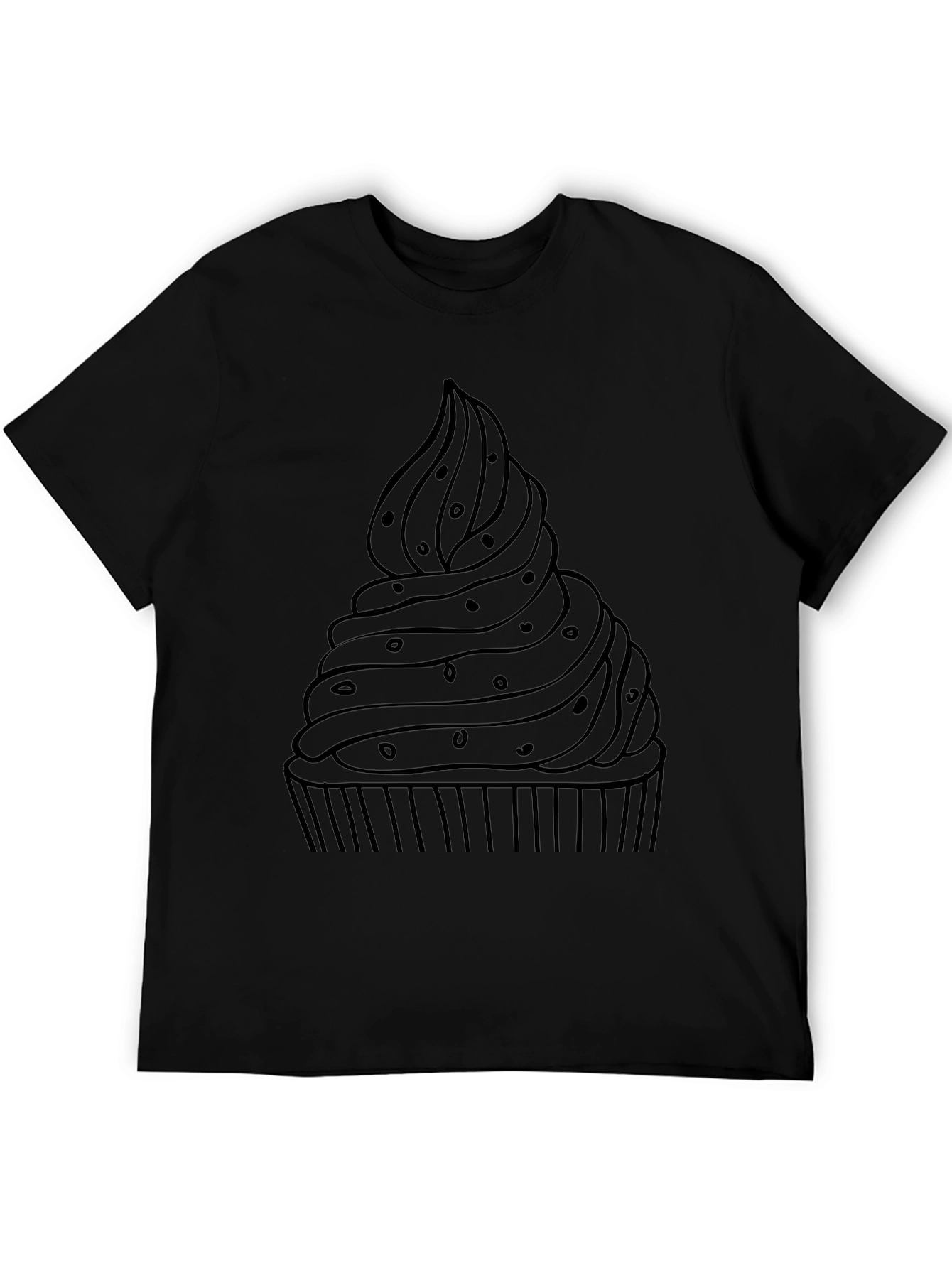 Cupcake Graphic T-Shirt - Casual Black Tee